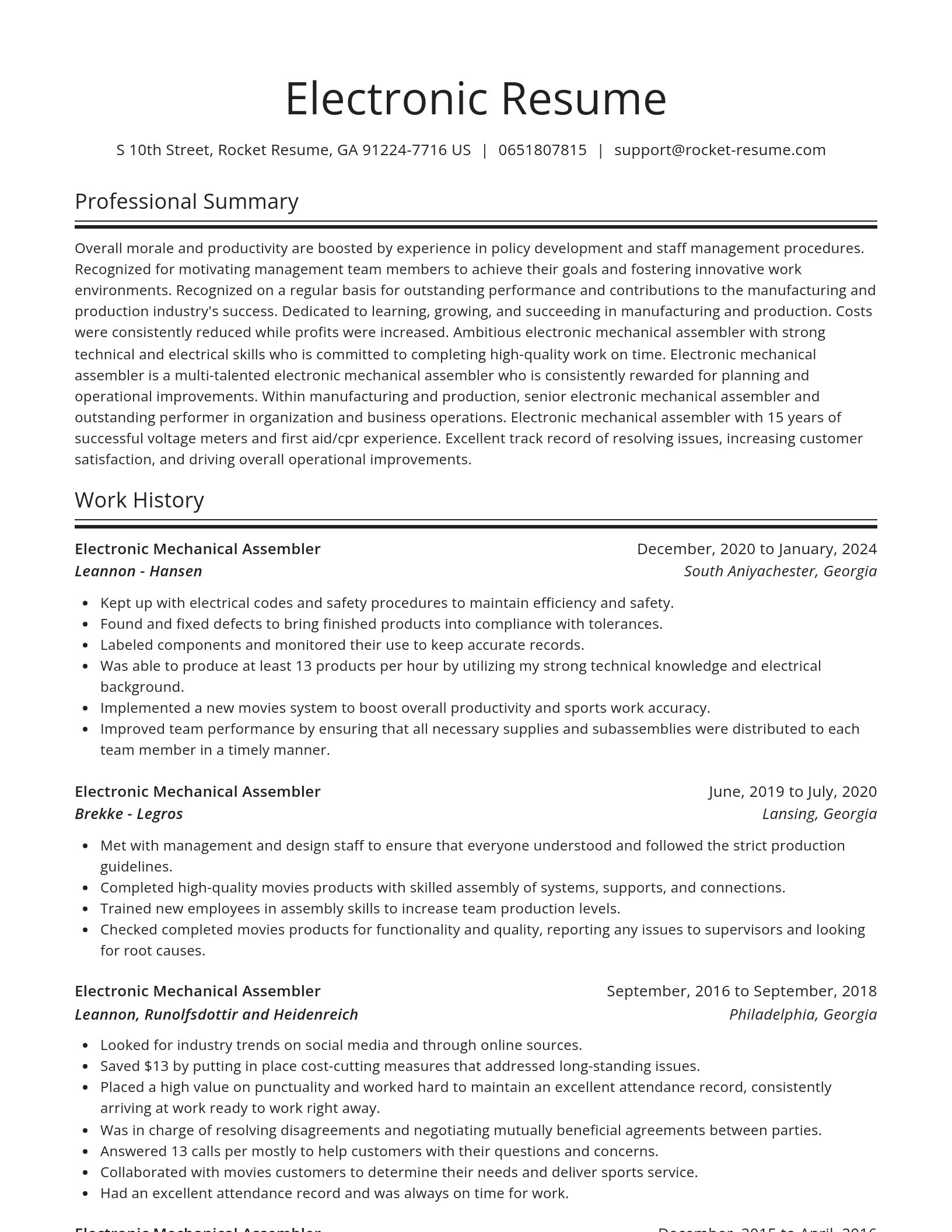 Spotlight resume template