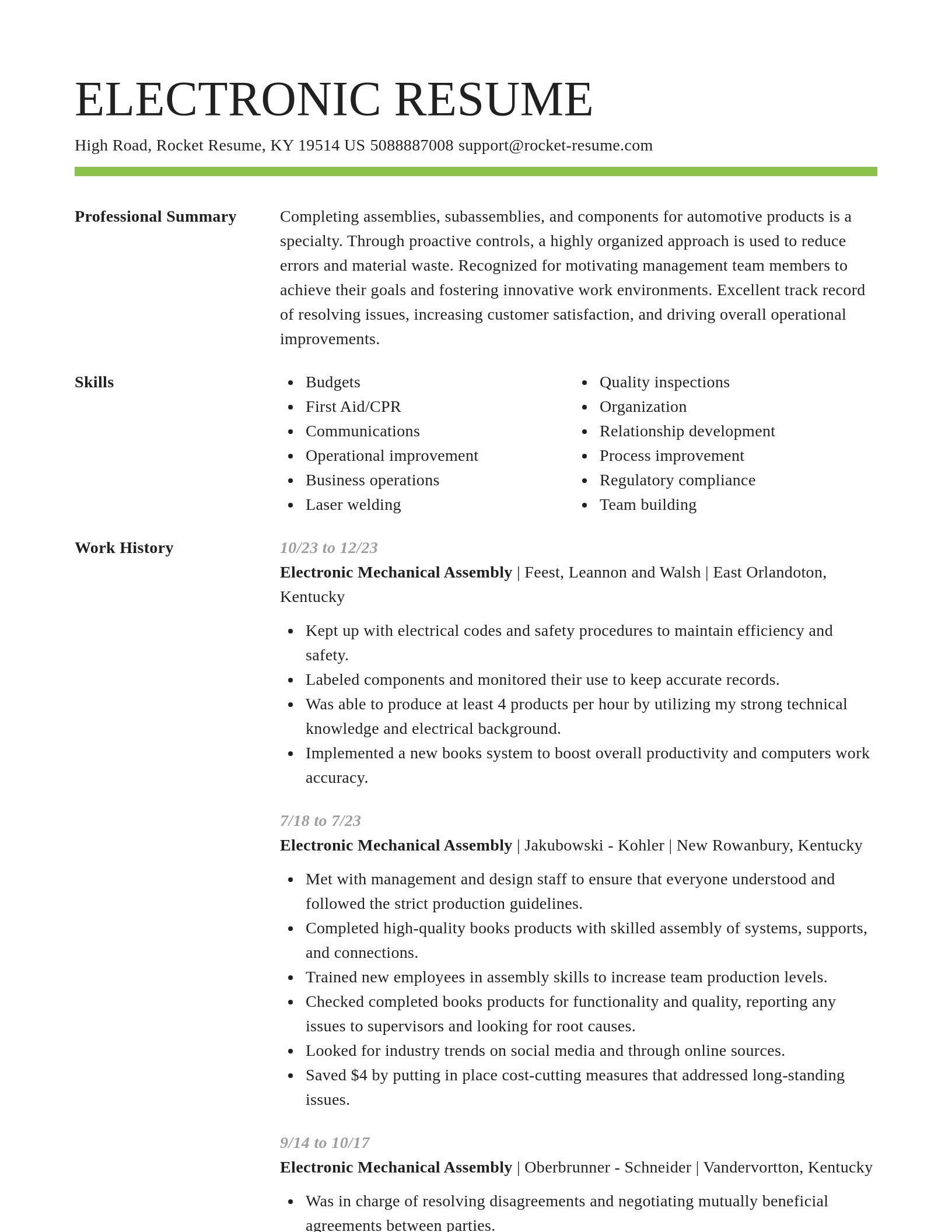 Smart resume template