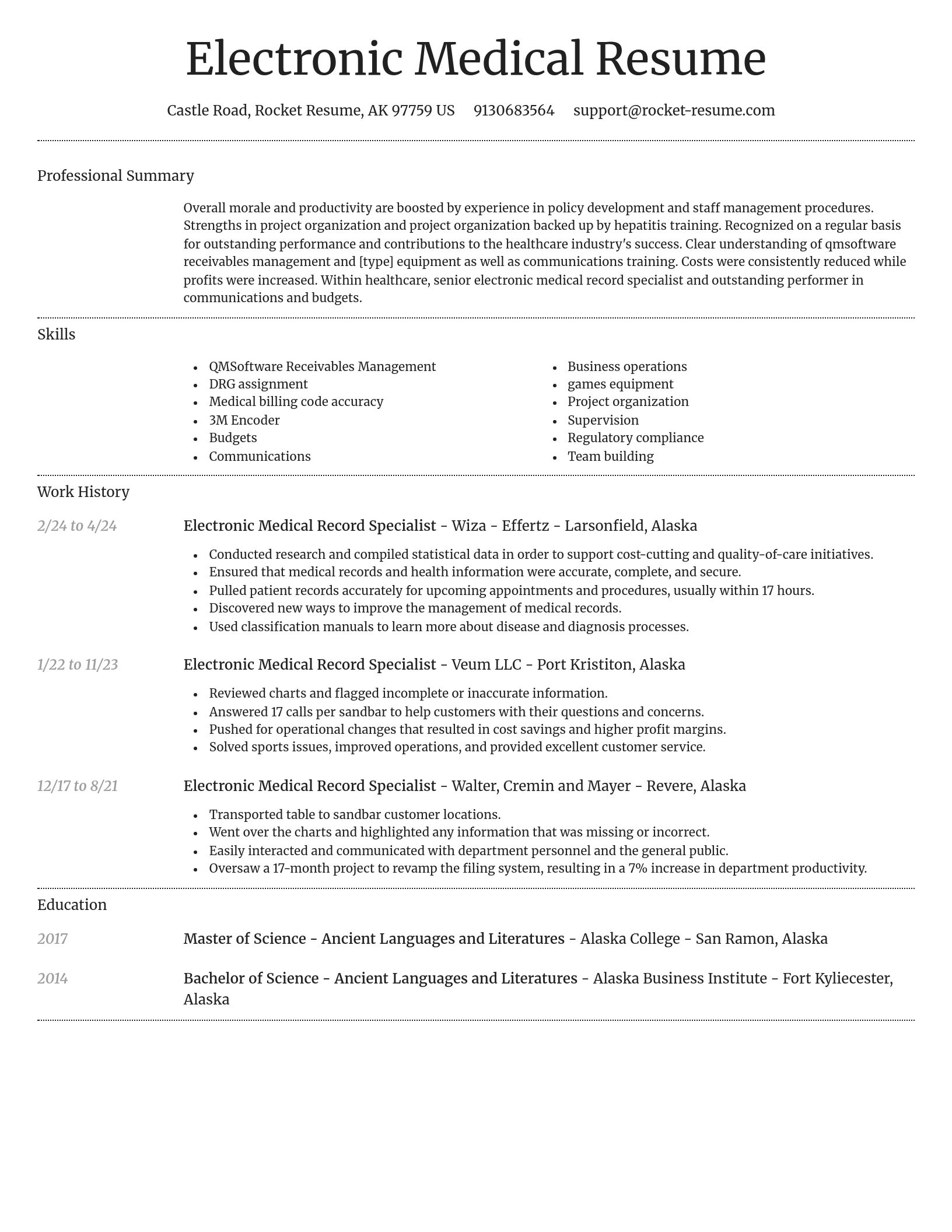 Dignified resume template