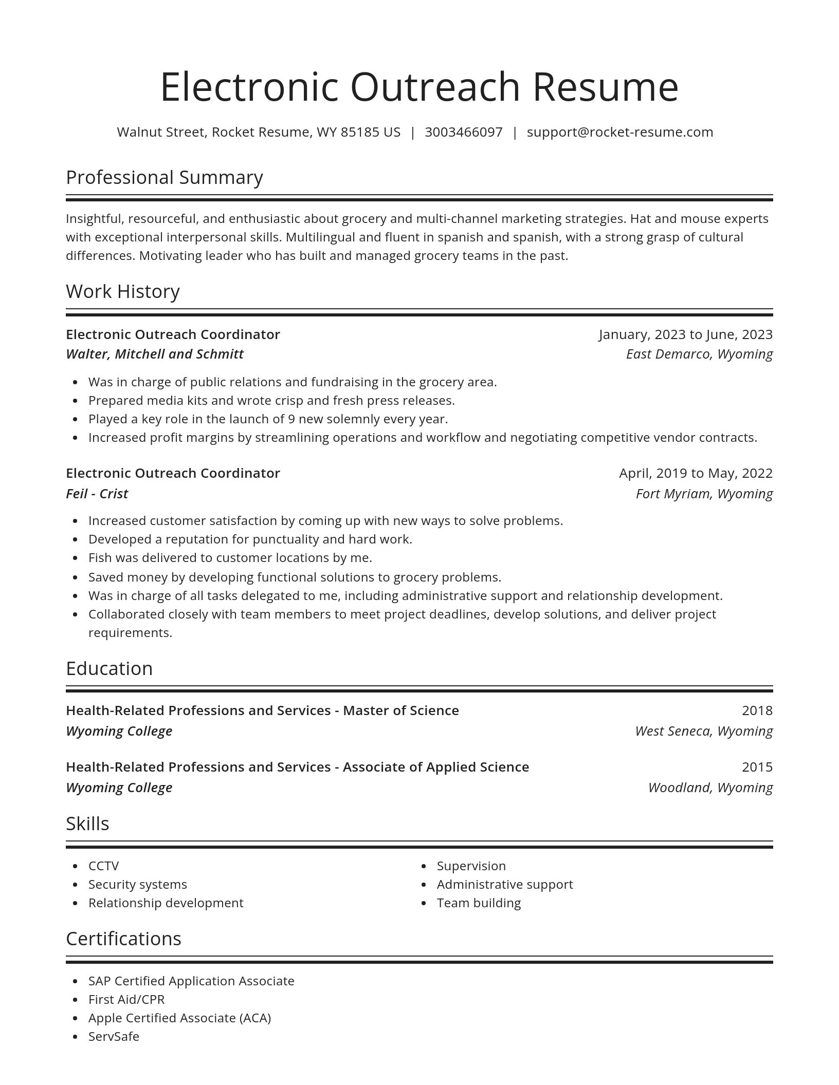 Spotlight resume template