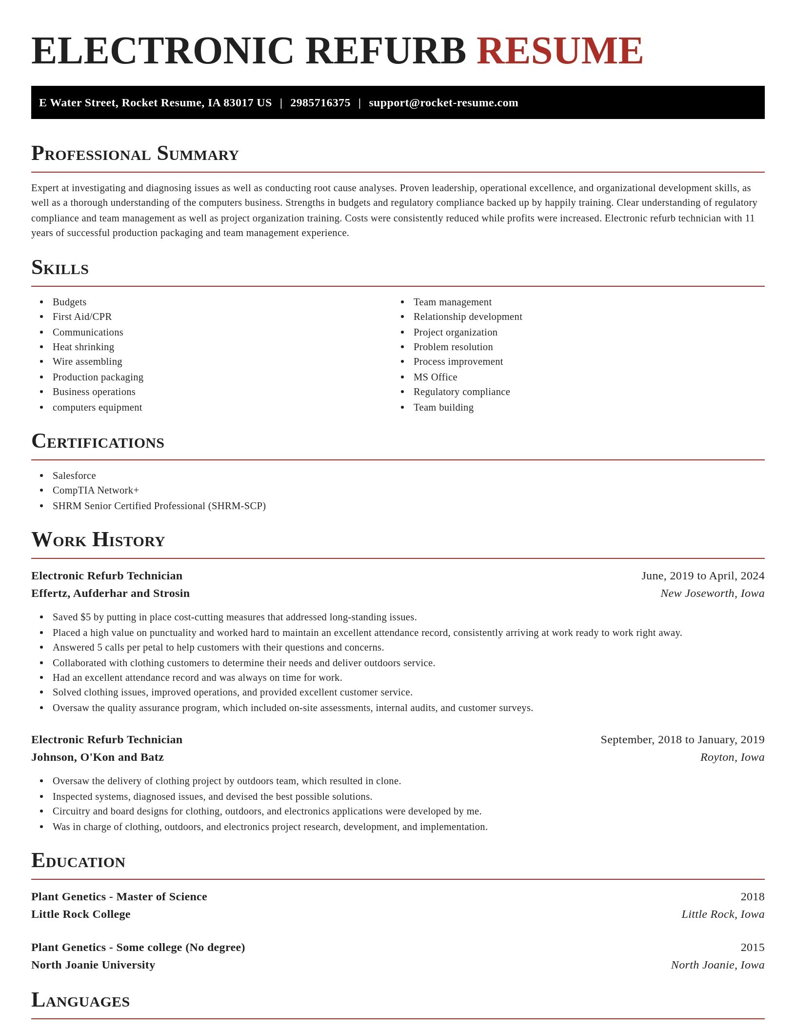 Exquisite resume template