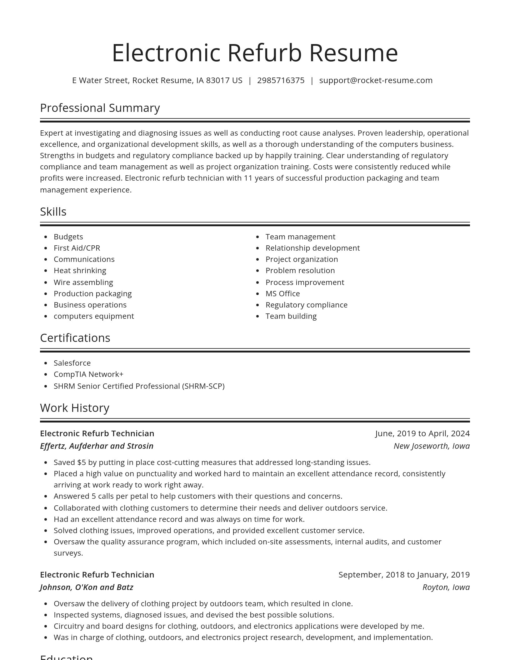 Spotlight resume template