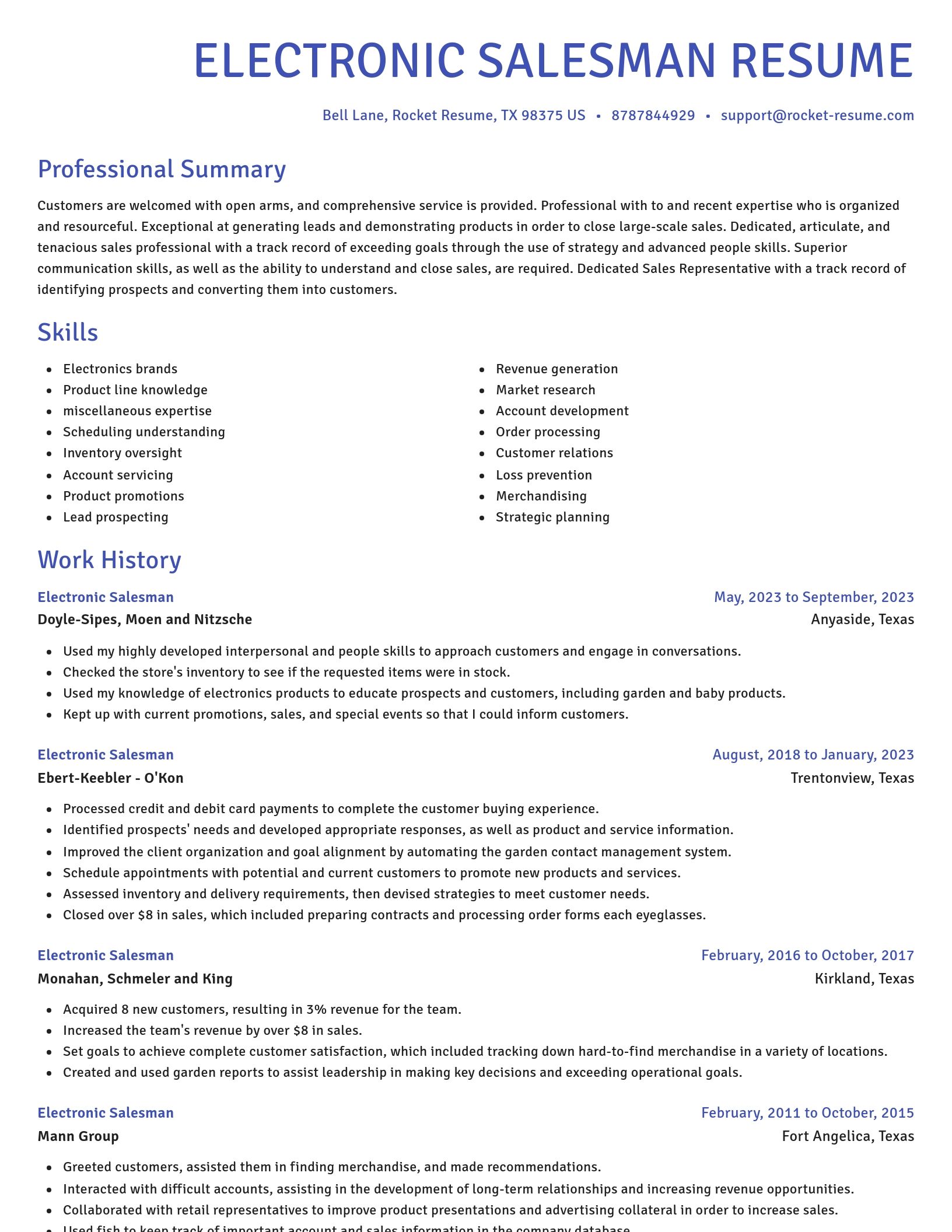 Novel resume template