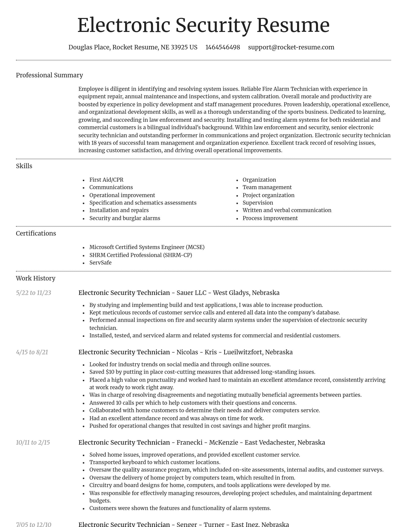 Dignified resume template
