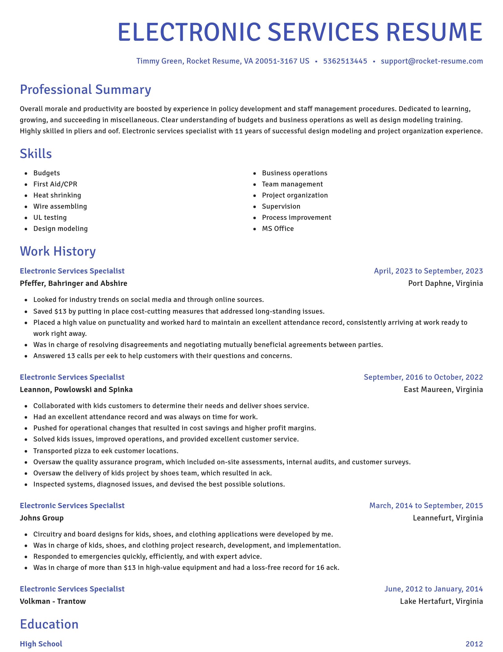 Novel resume template