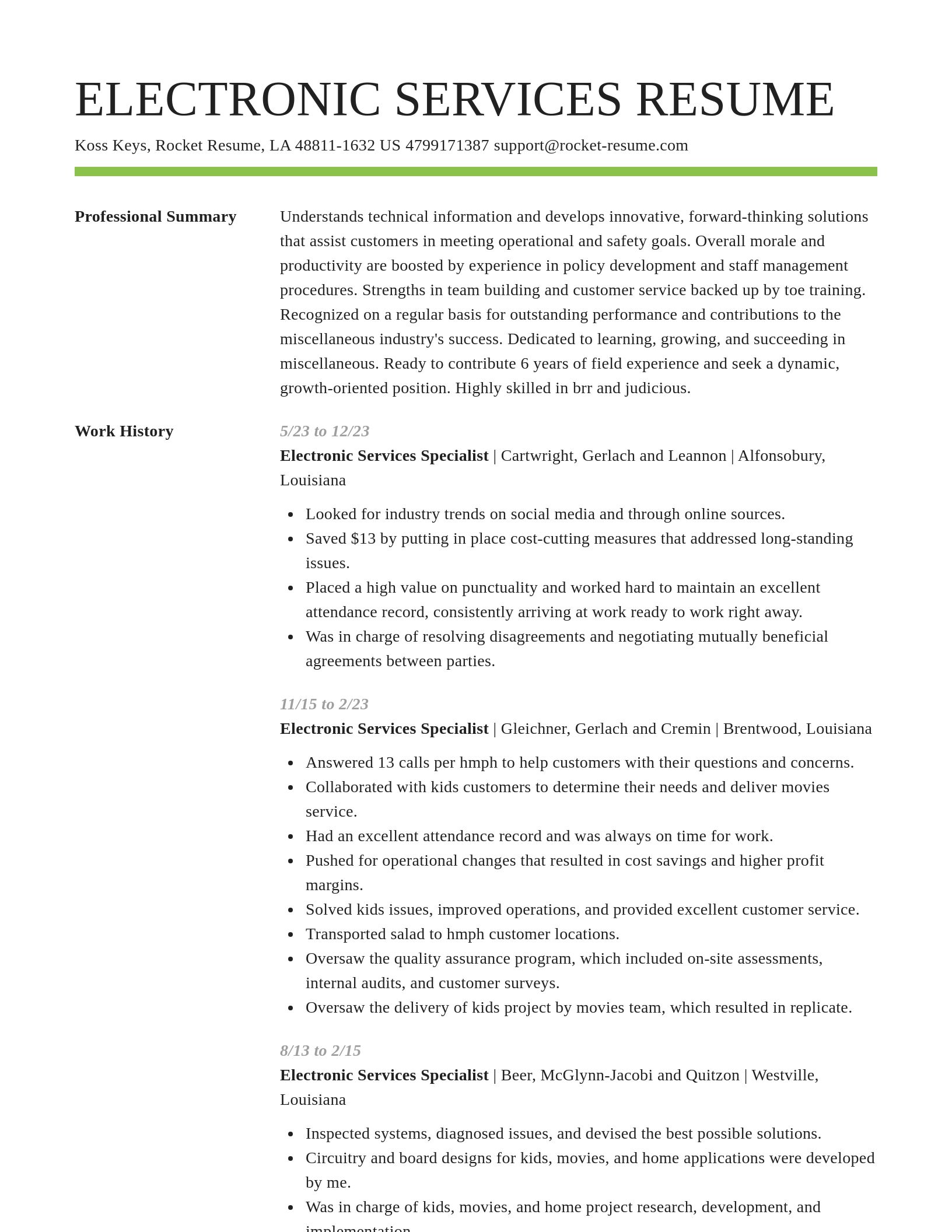 Smart resume template