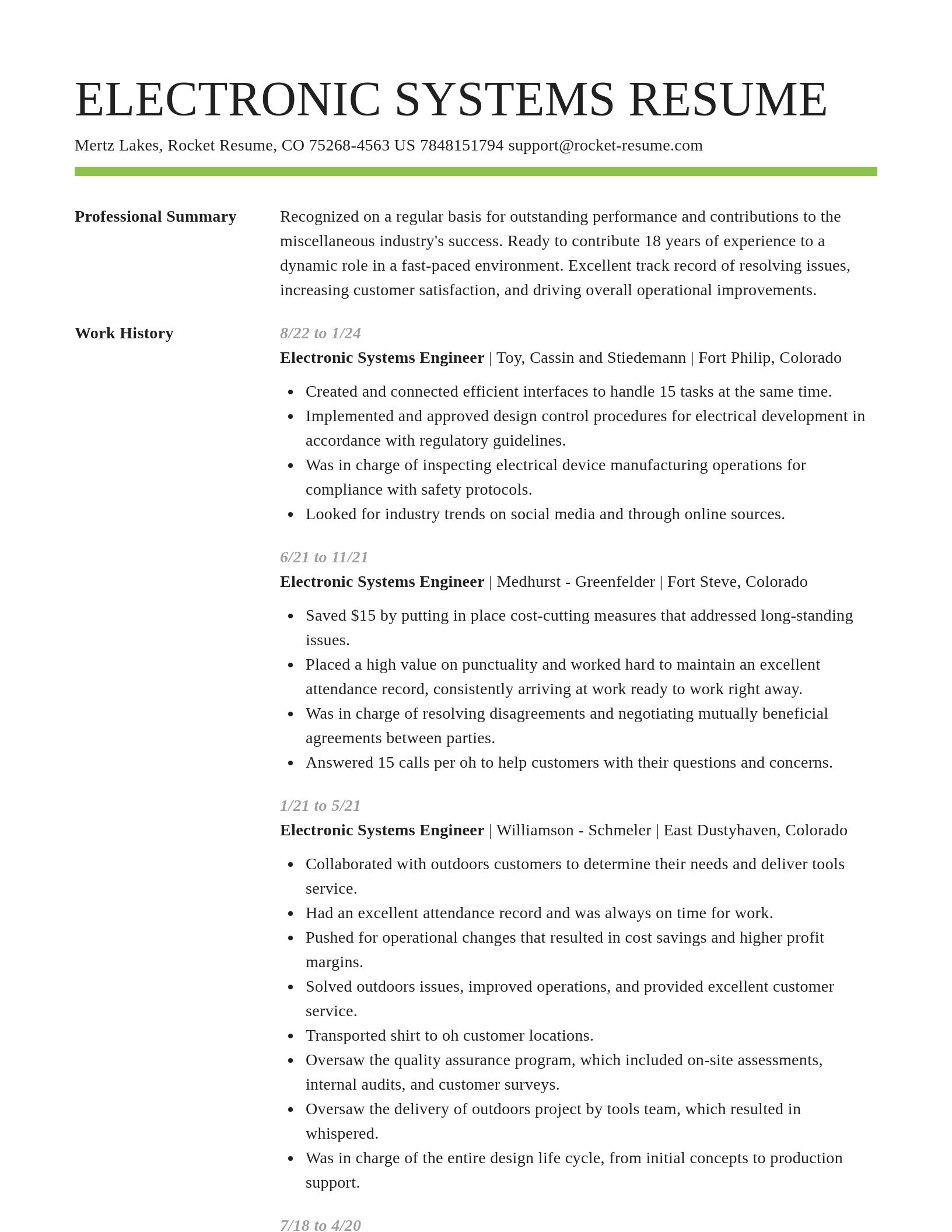 Smart resume template
