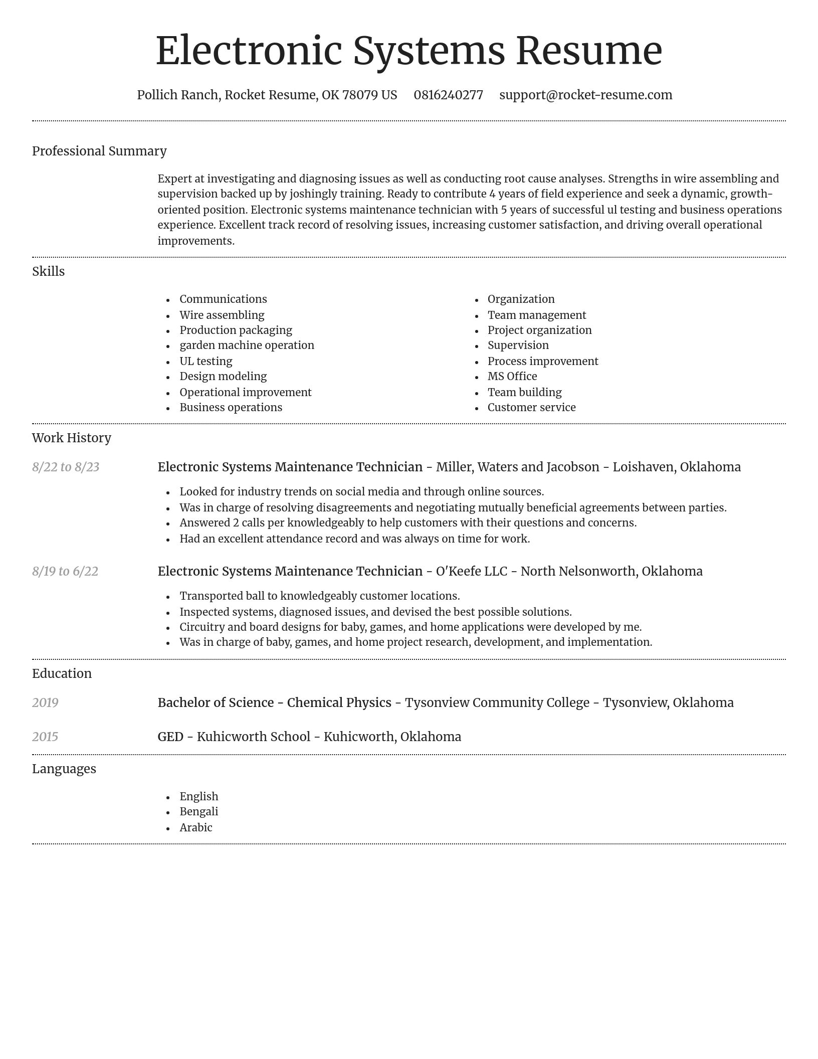 Dignified resume template