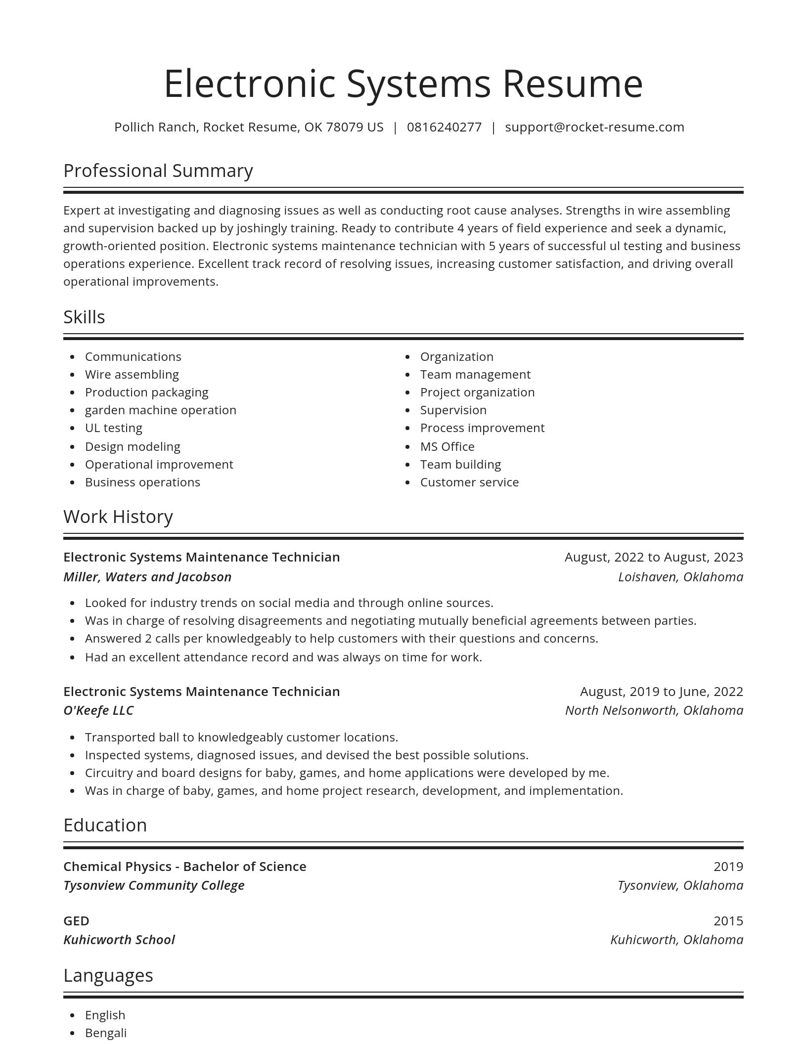 Spotlight resume template