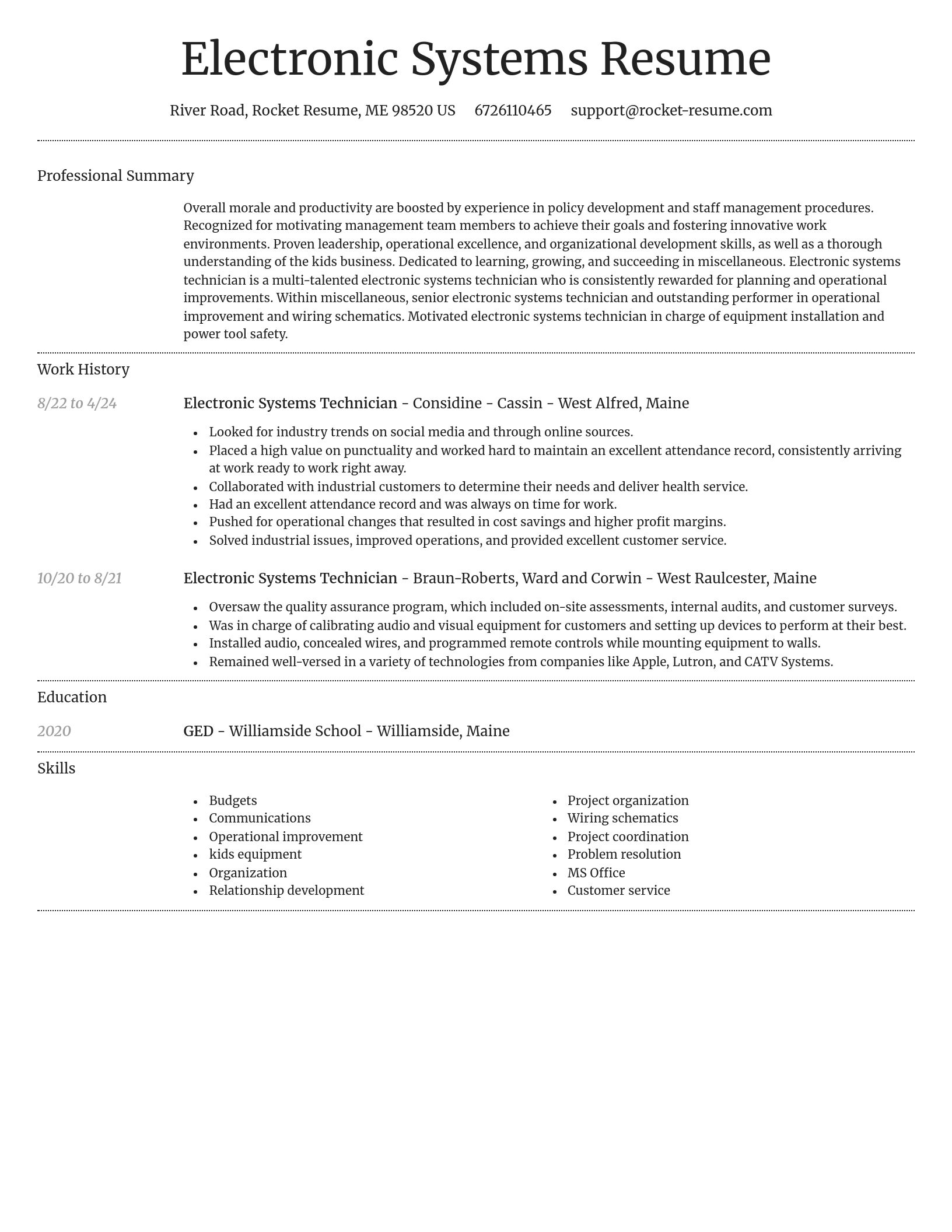 Dignified resume template