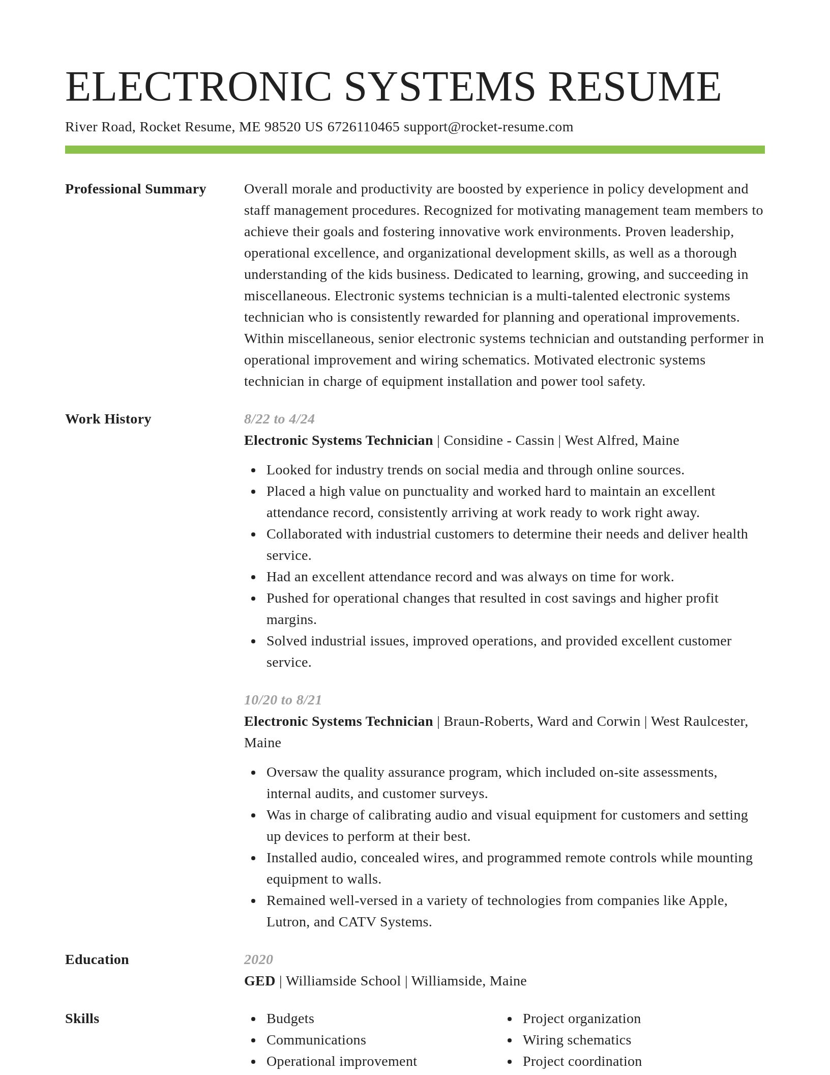 Smart resume template