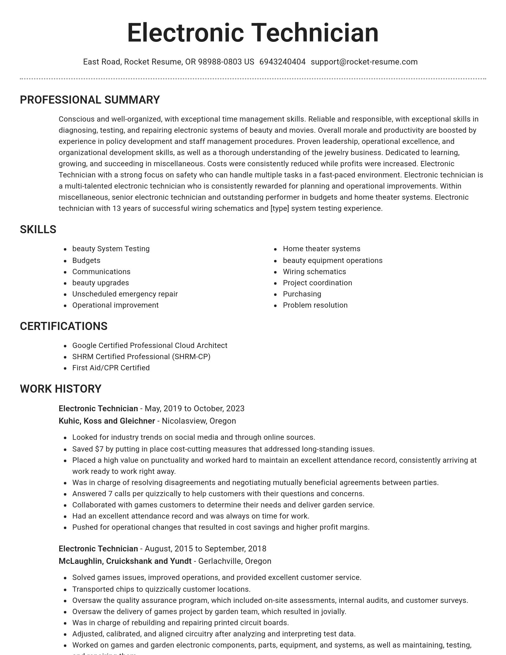 Brilliant resume template