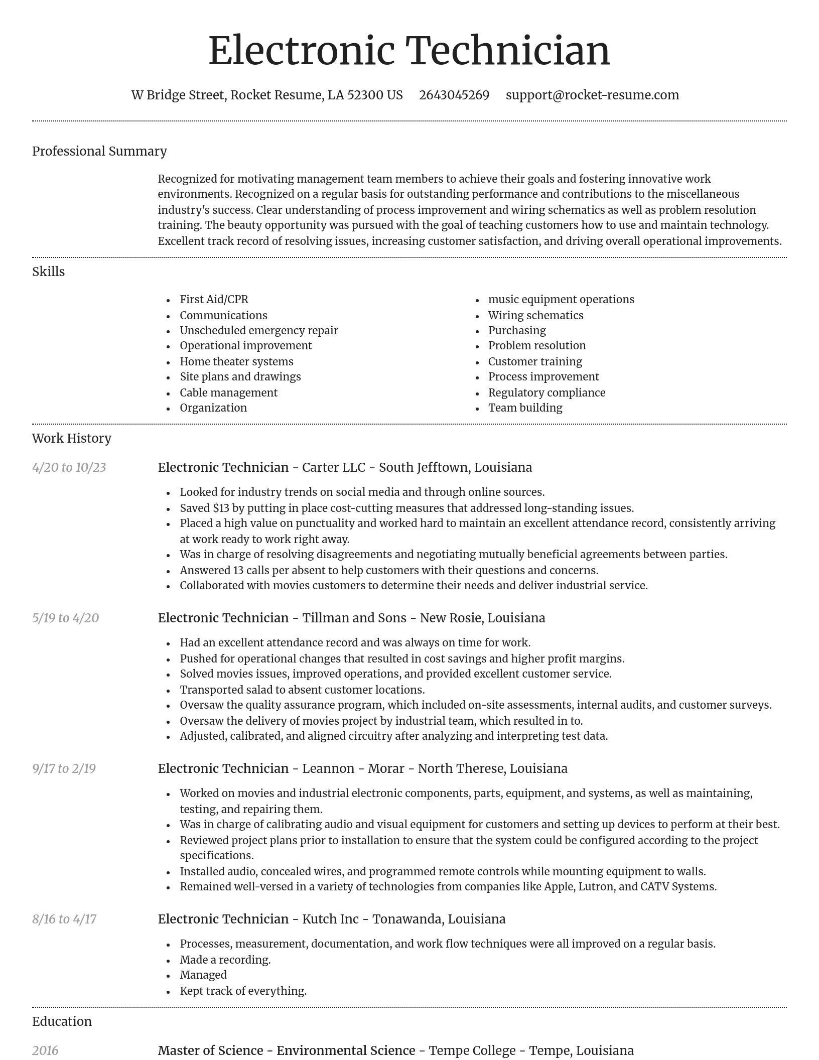 Dignified resume template