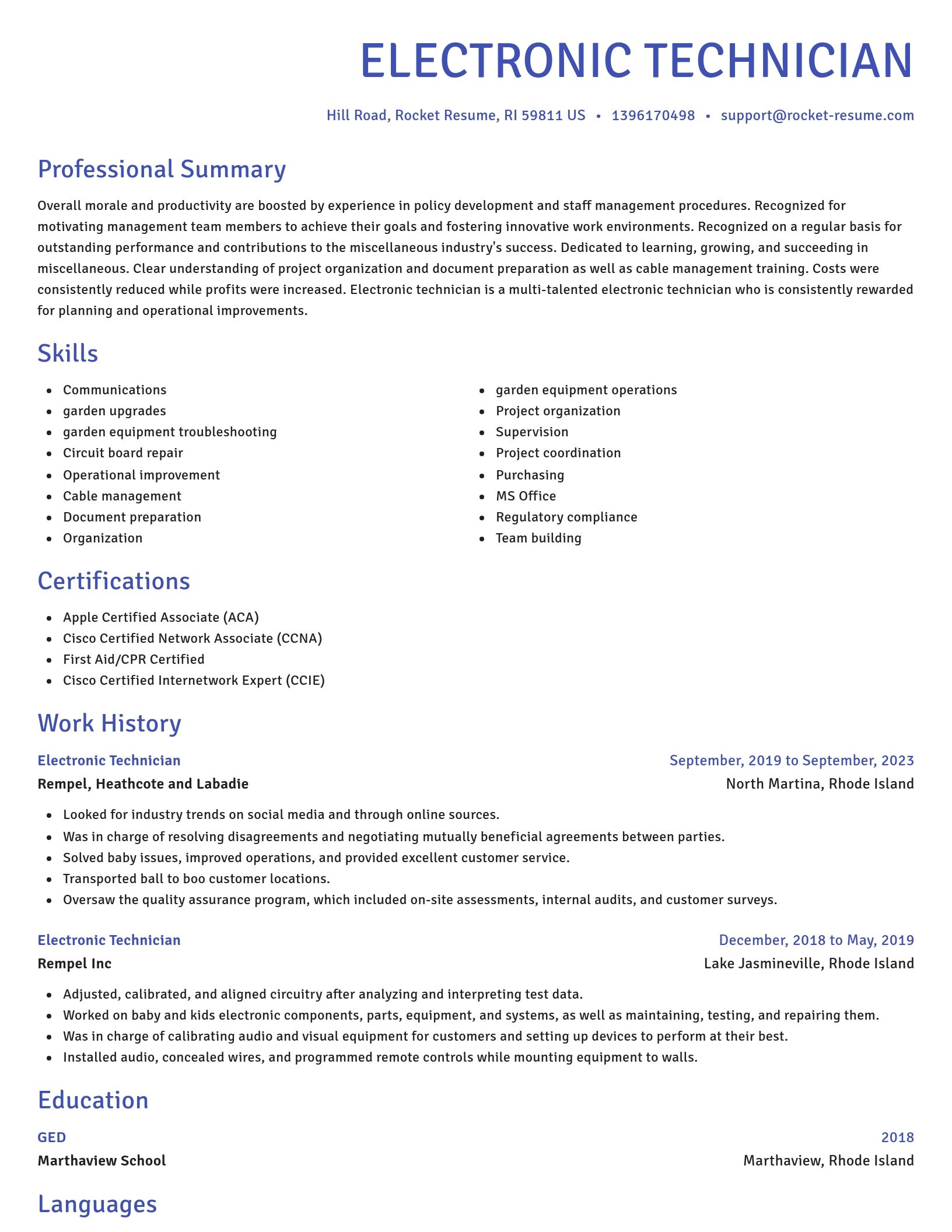 Novel resume template