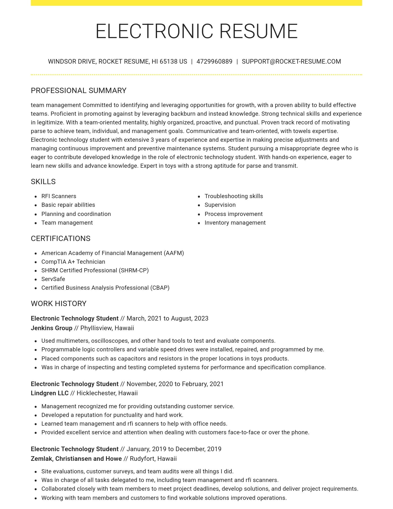 Grand resume template