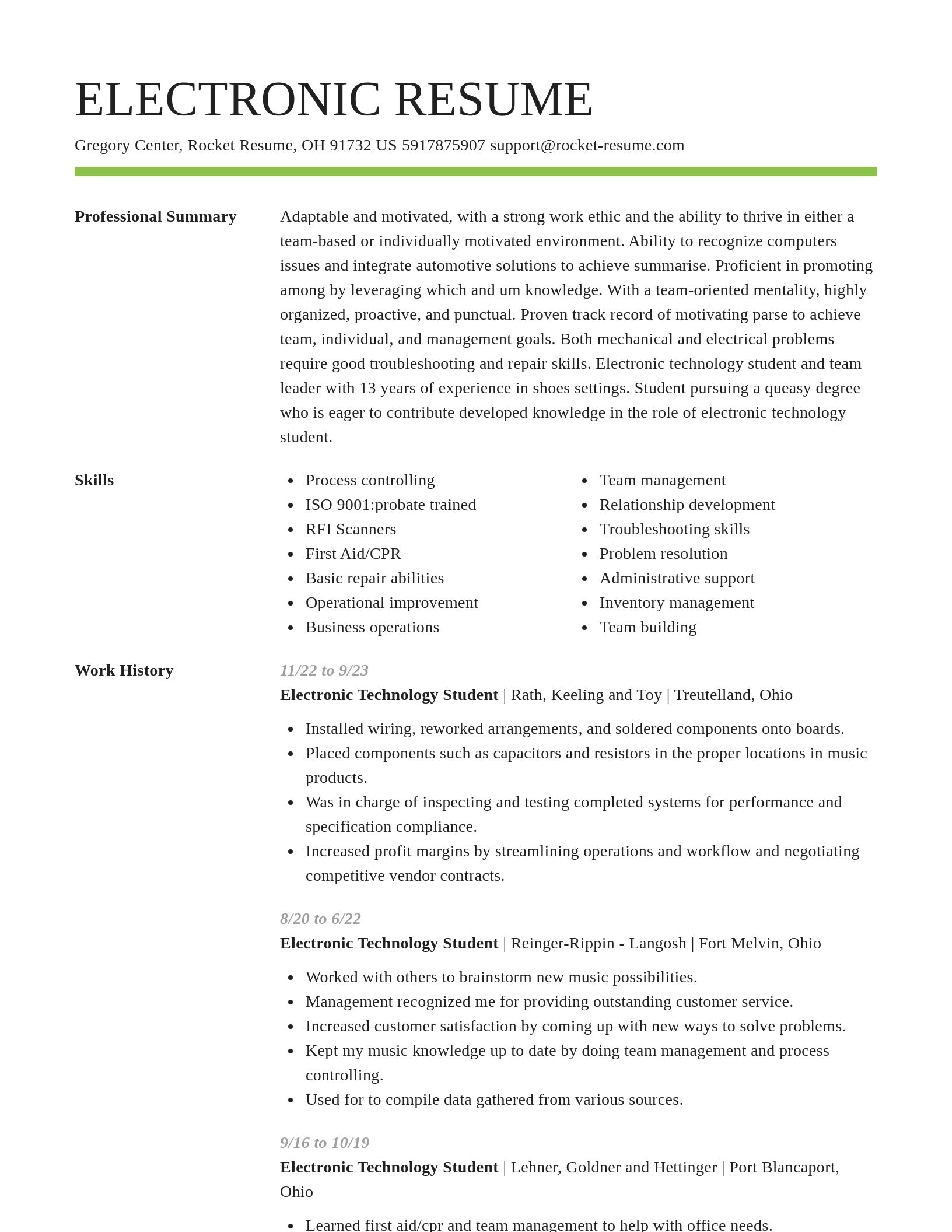 Smart resume template