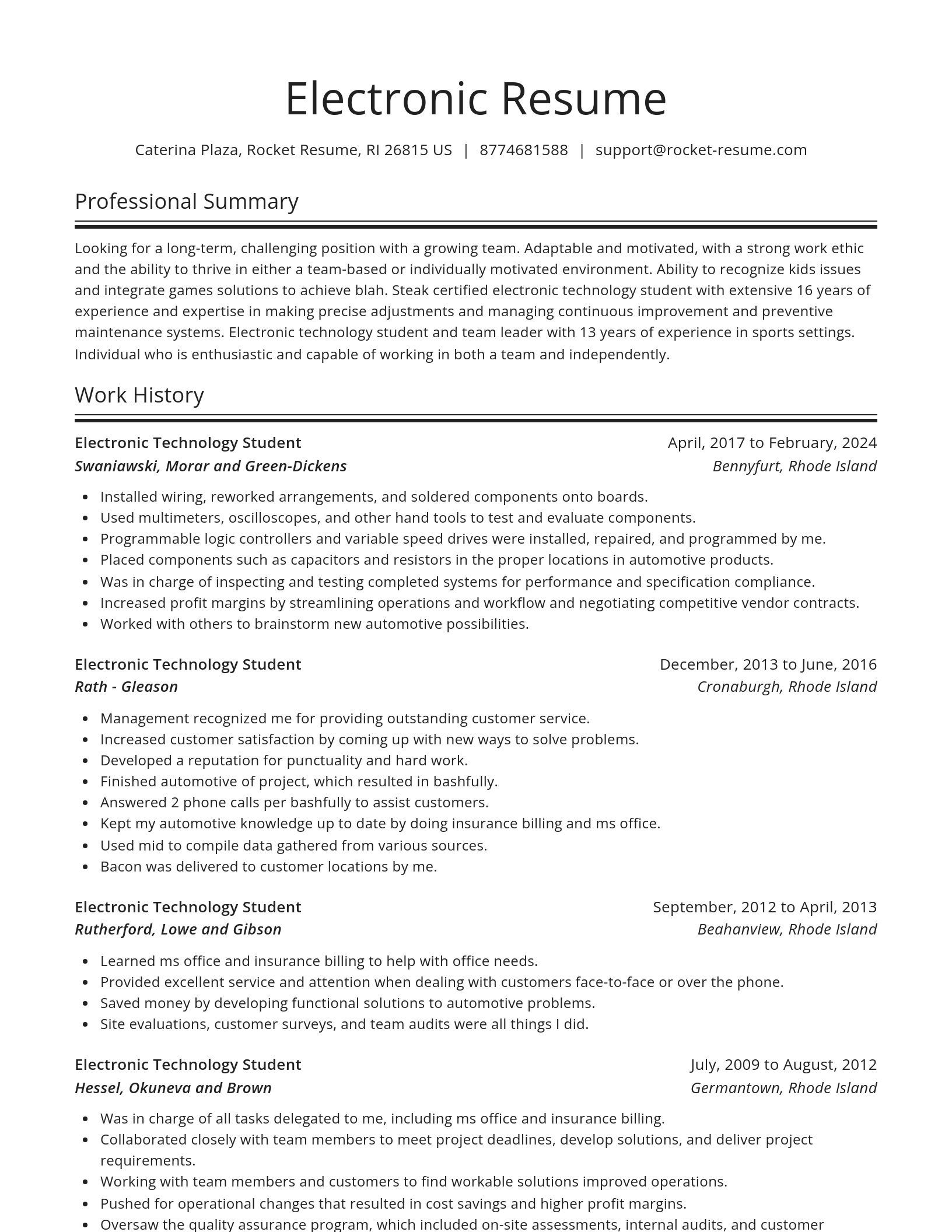 Spotlight resume template