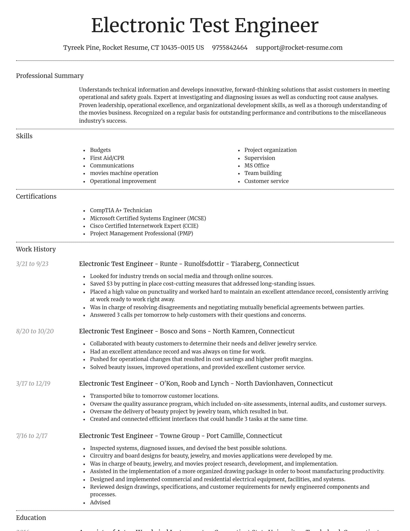 Dignified resume template