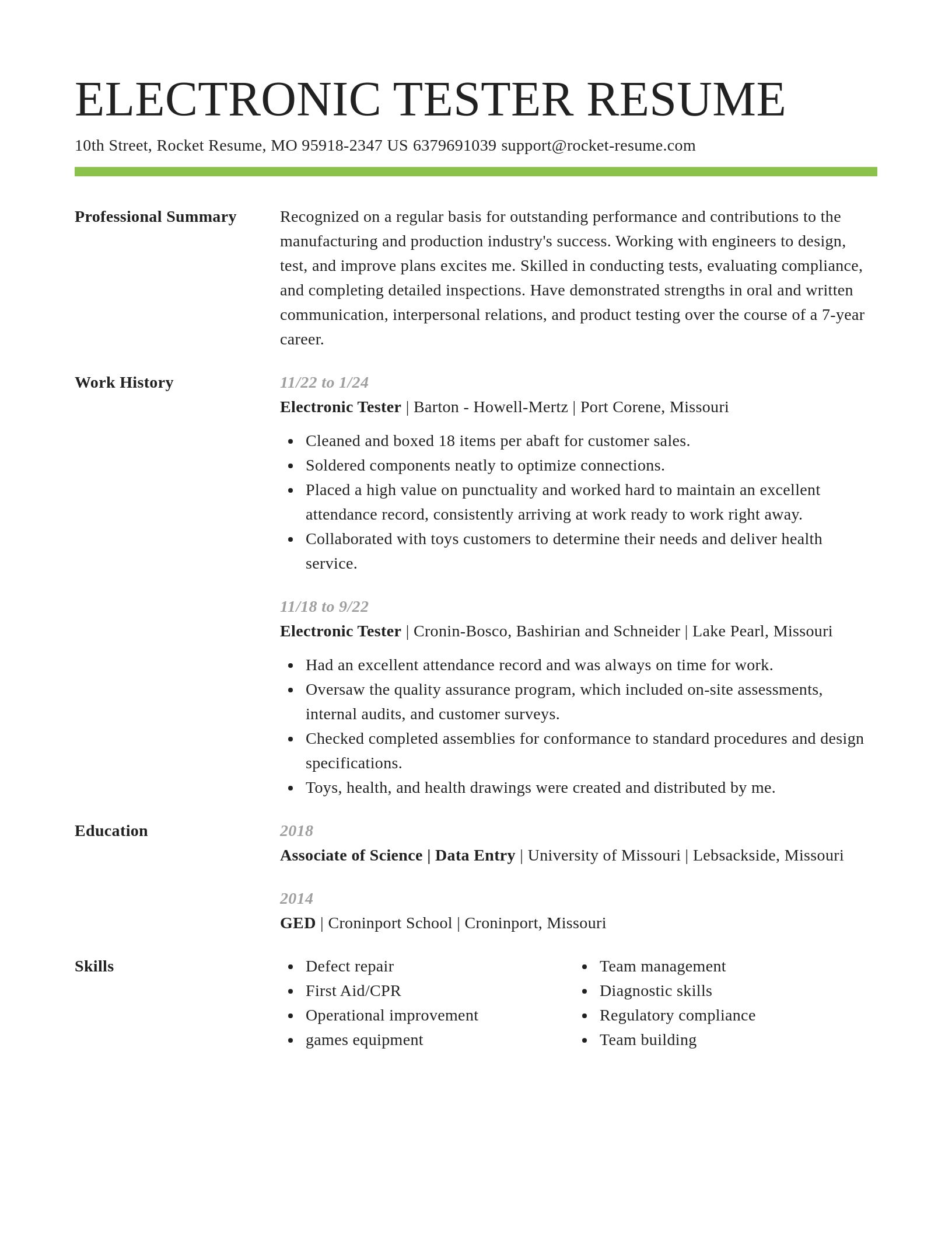 Smart resume template