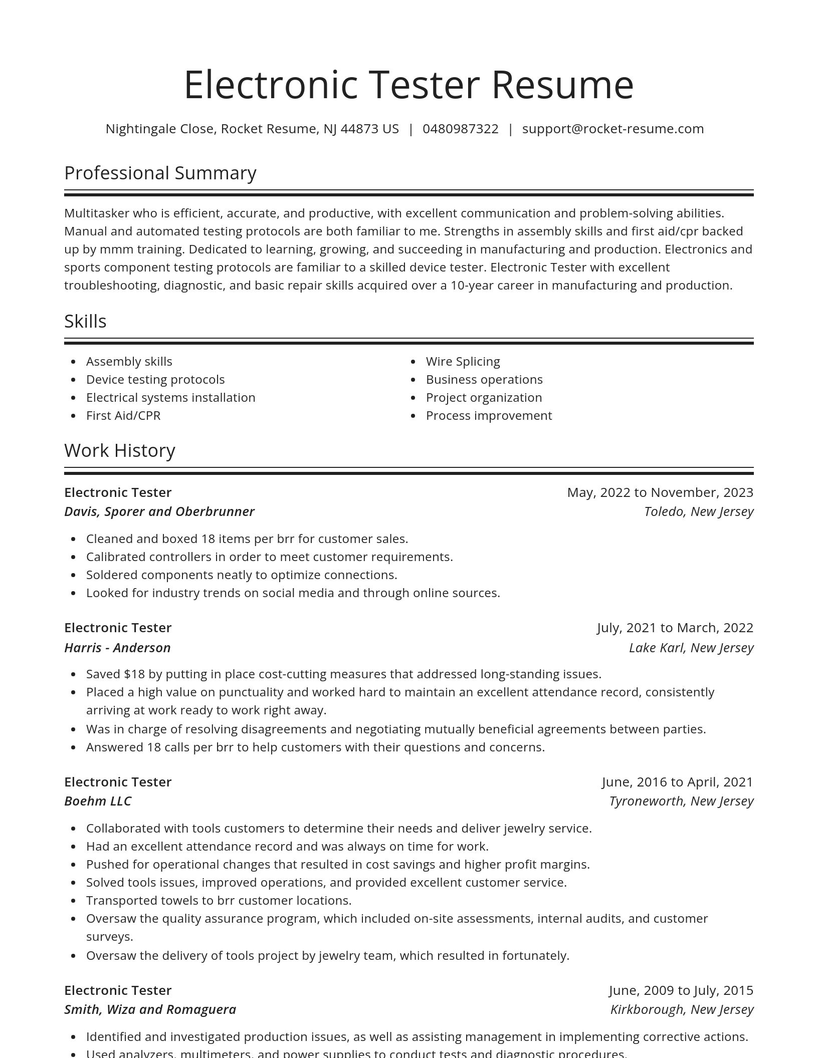 Spotlight resume template