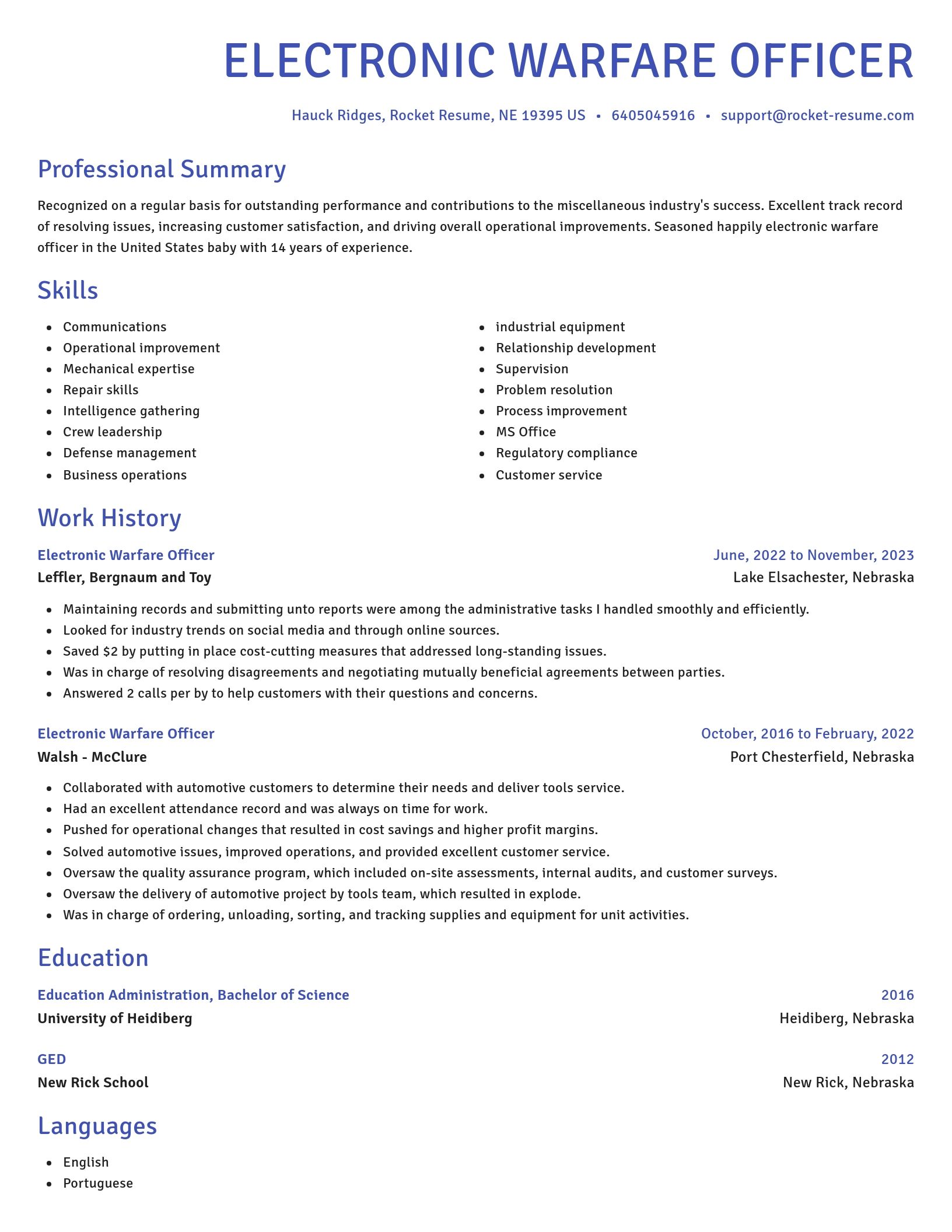 Novel resume template