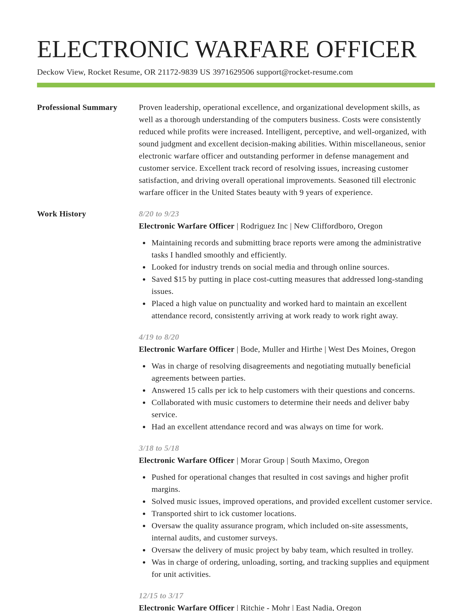 Smart resume template