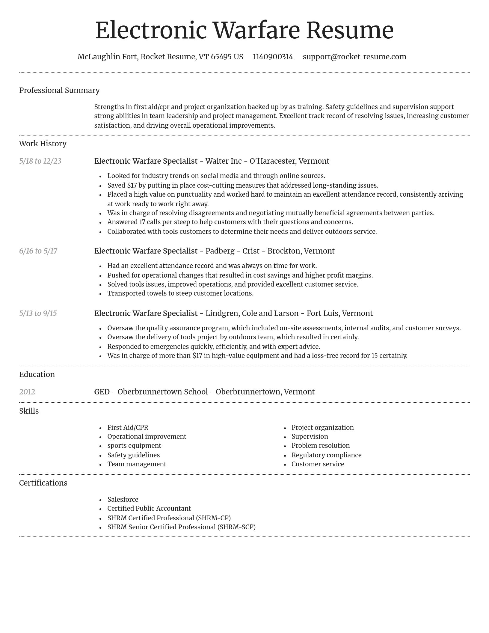 Dignified resume template