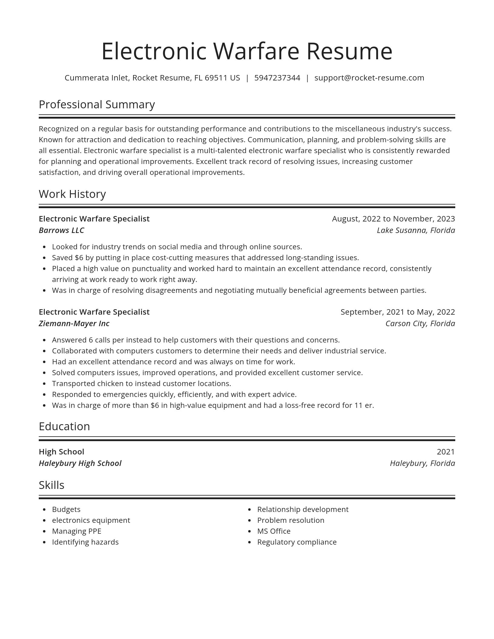 Spotlight resume template
