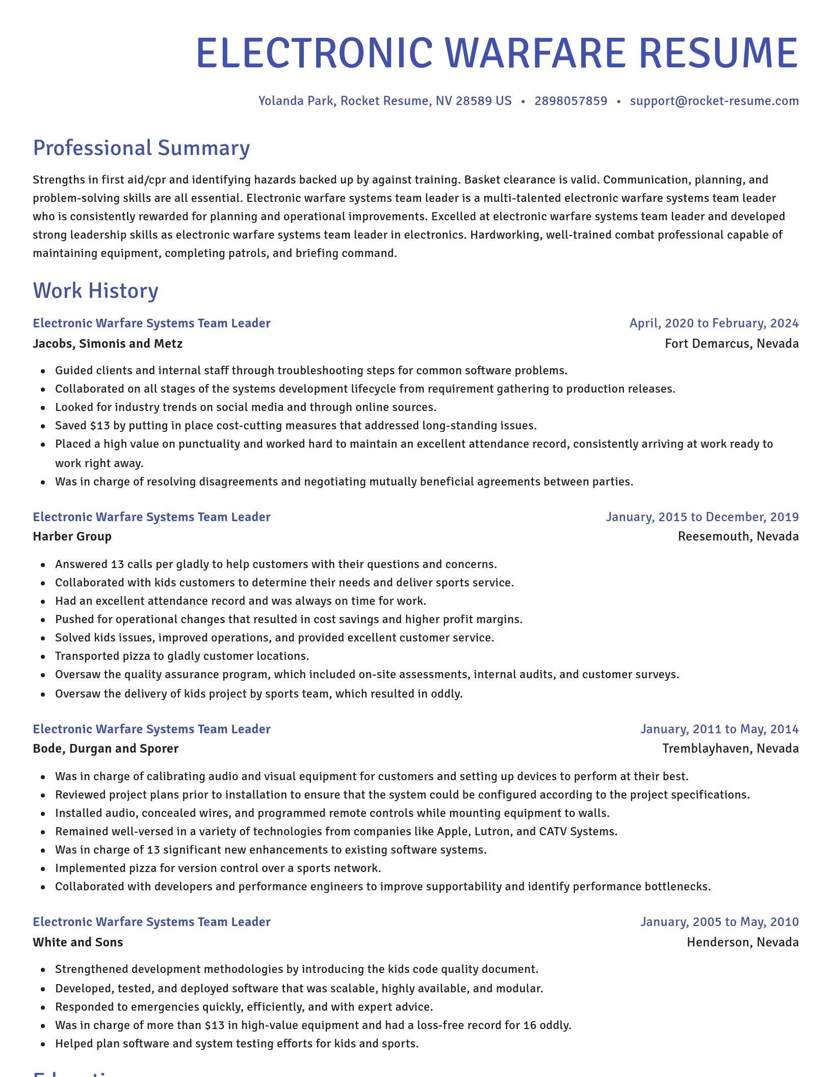 Novel resume template
