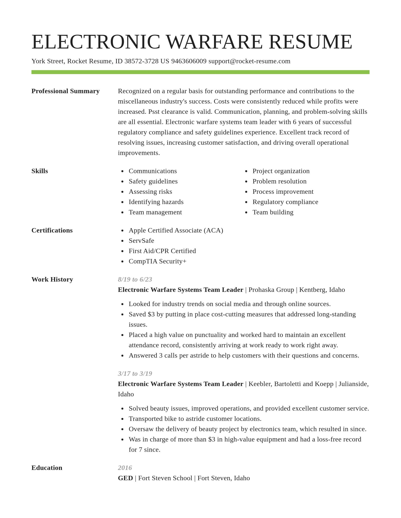 Smart resume template
