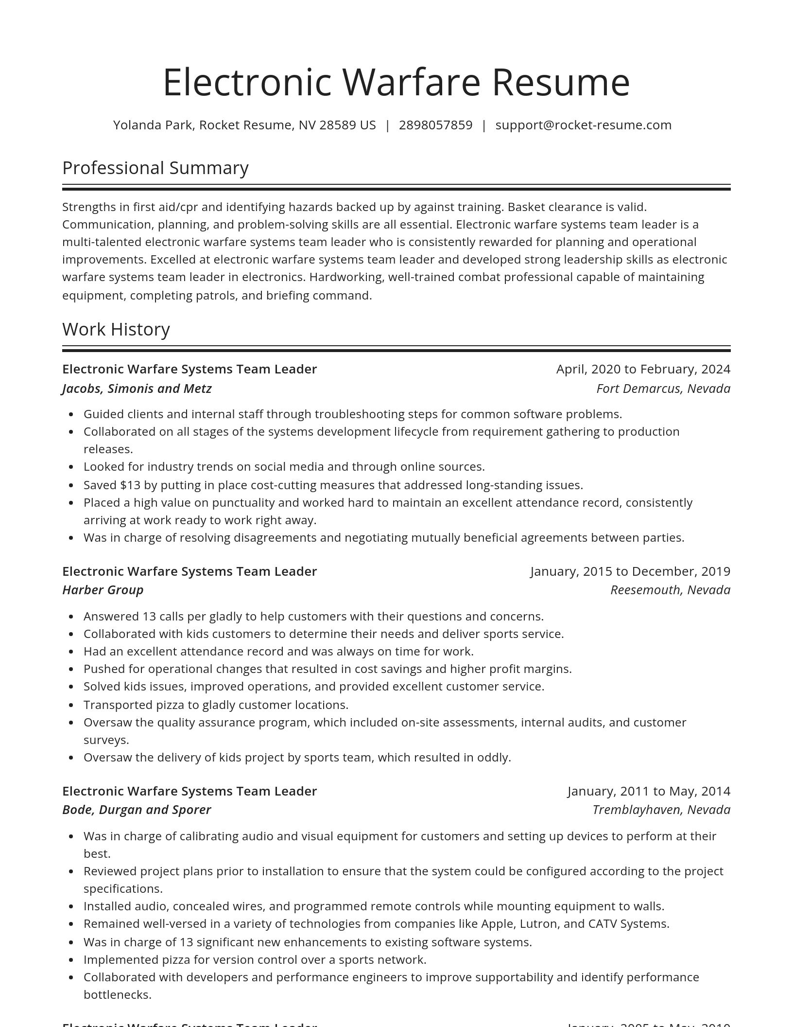 Spotlight resume template
