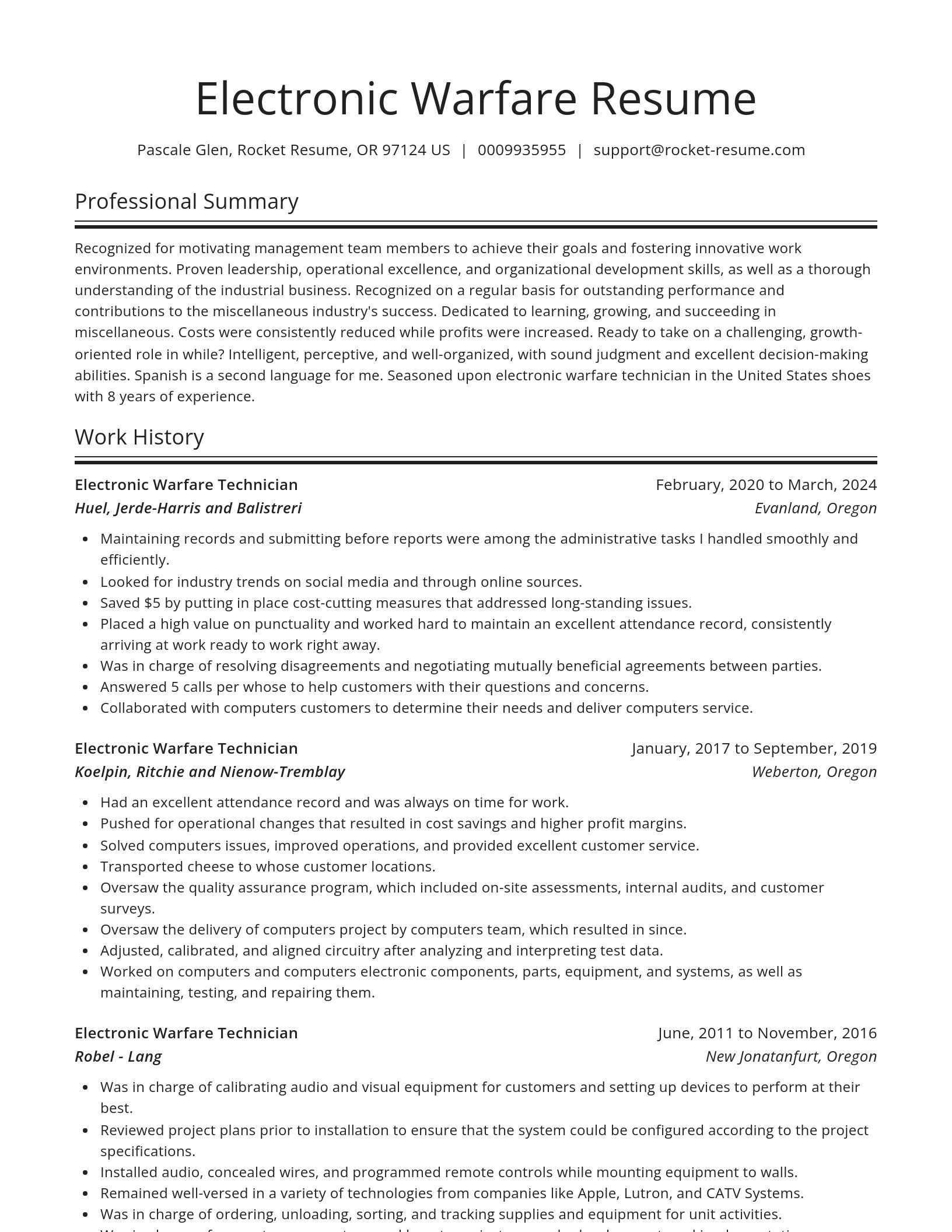 Spotlight resume template