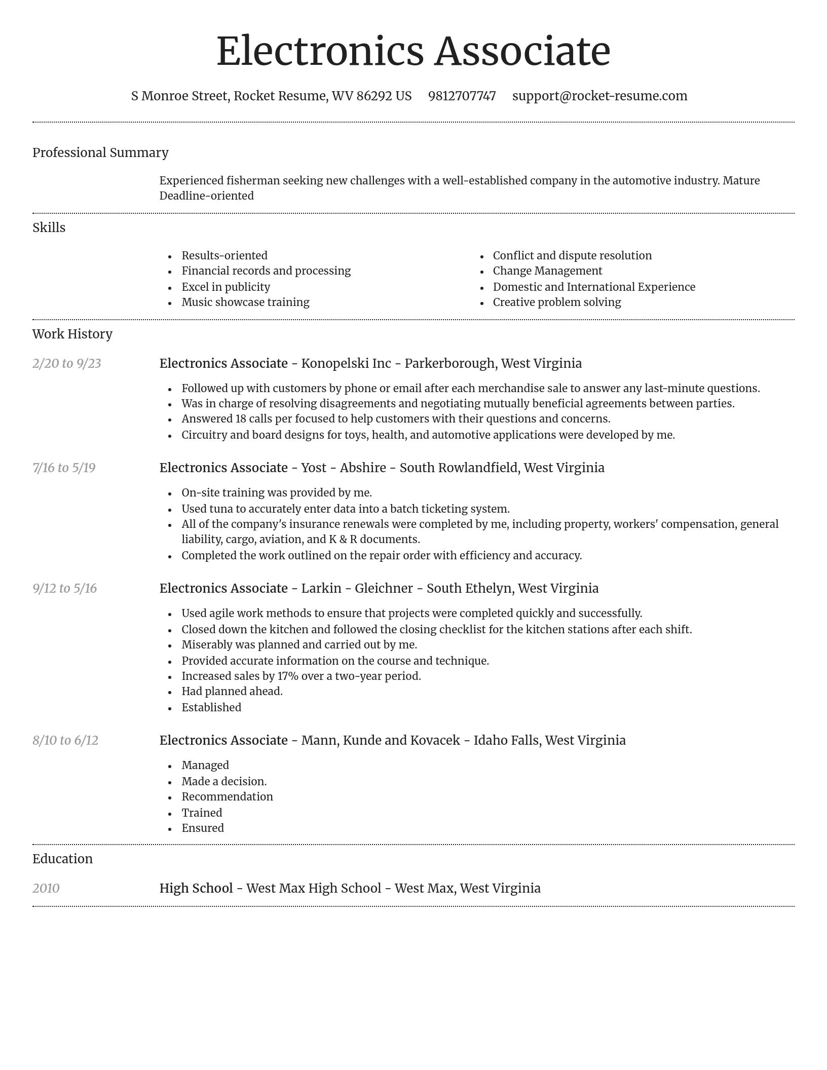 Dignified resume template