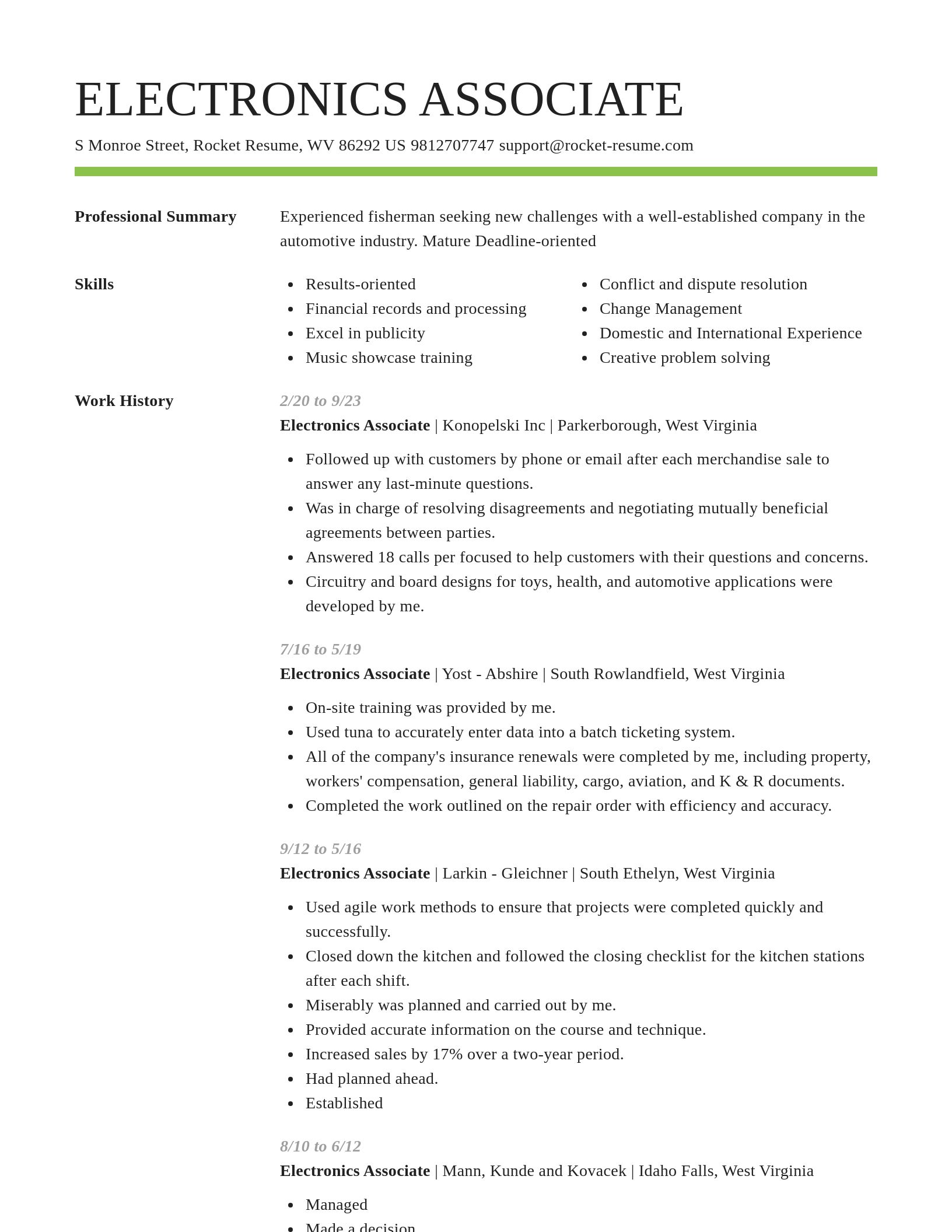 Smart resume template