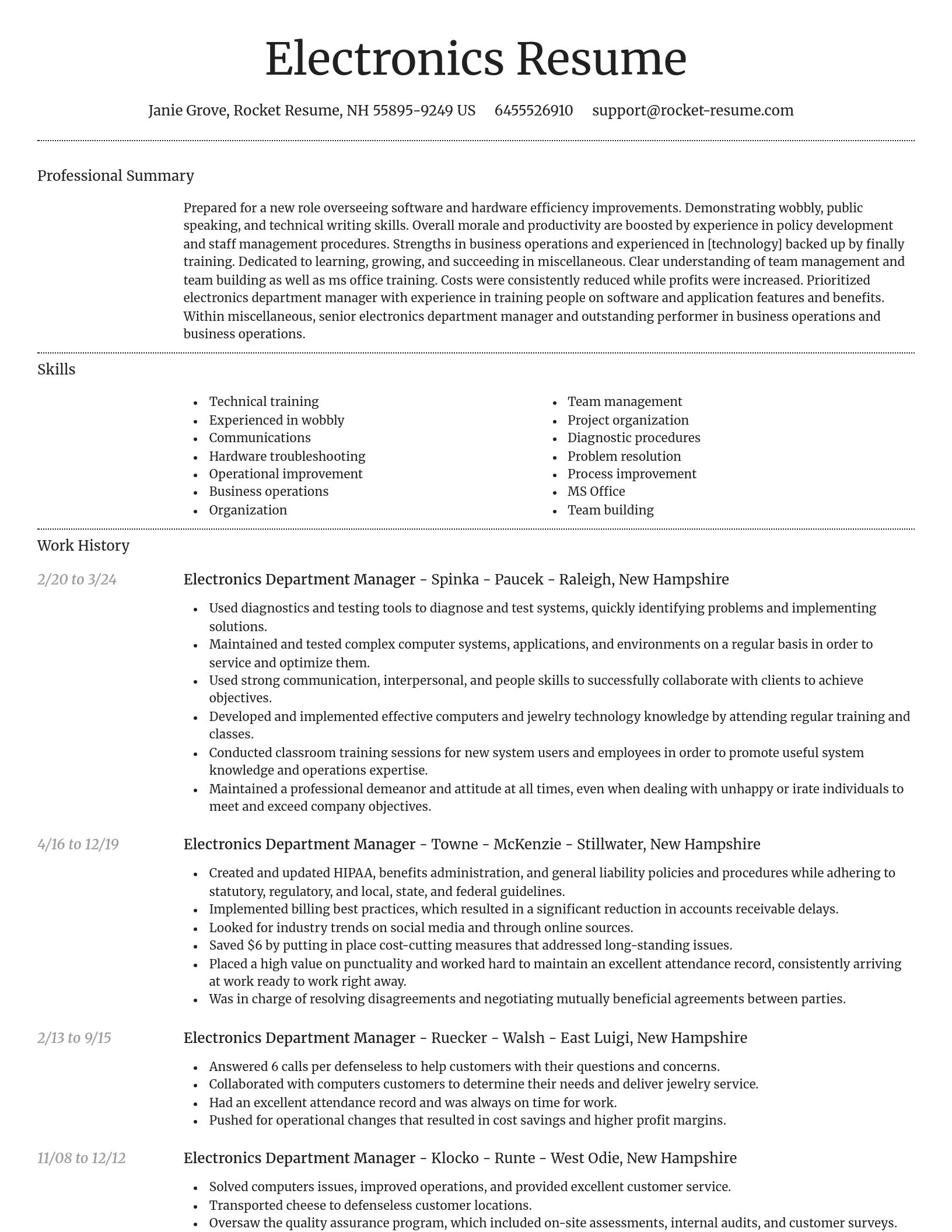Dignified resume template