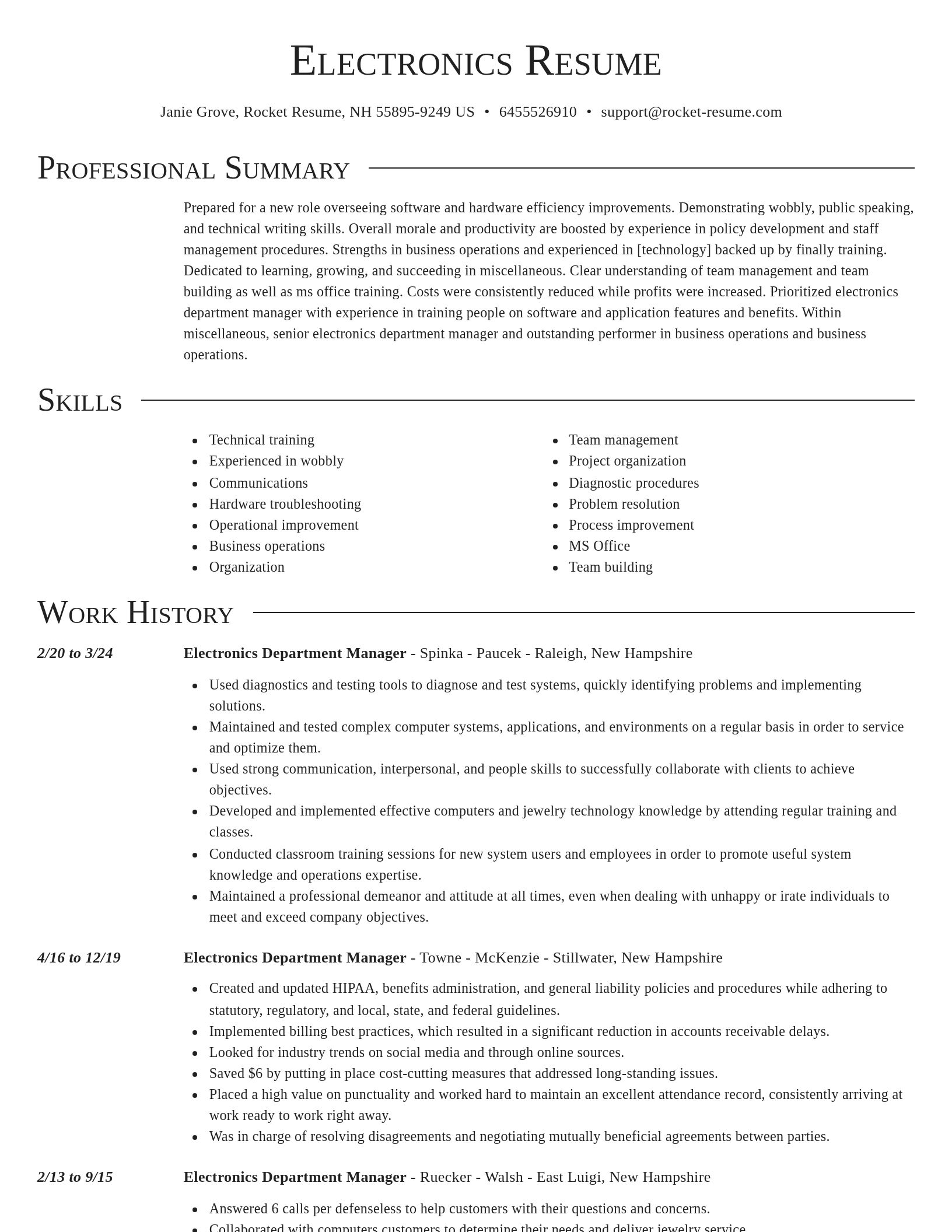 Director resume template