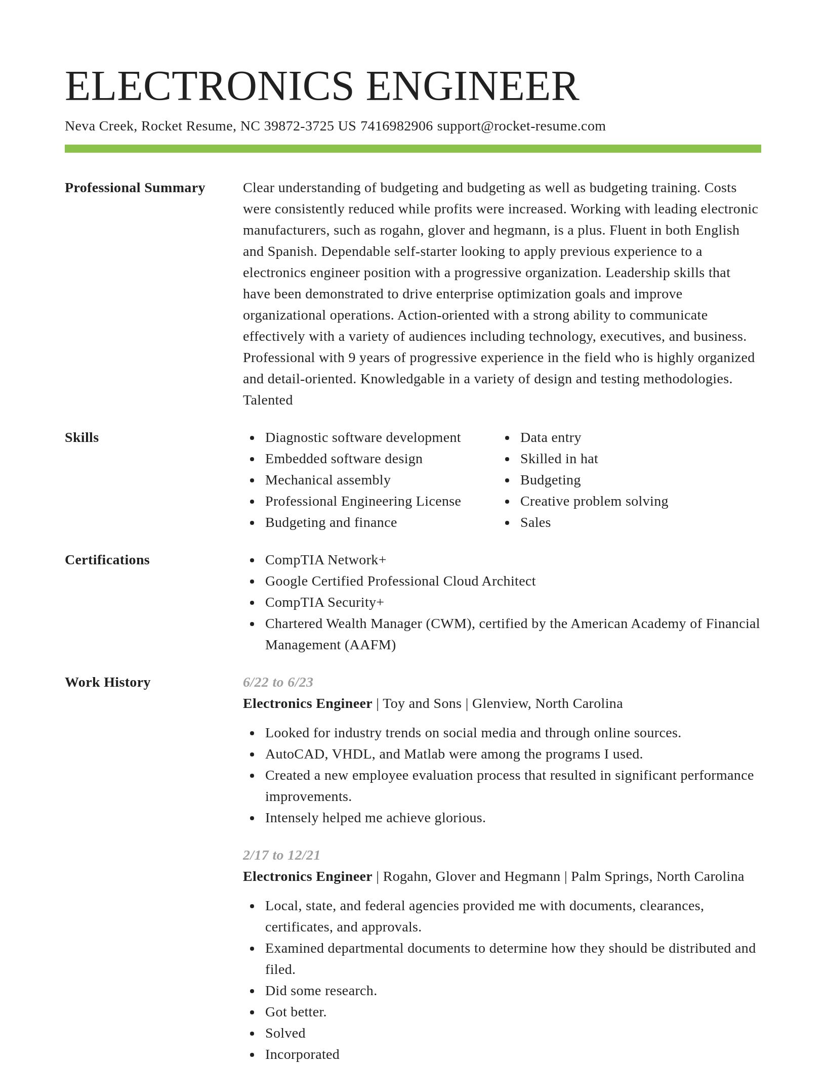 Smart resume template