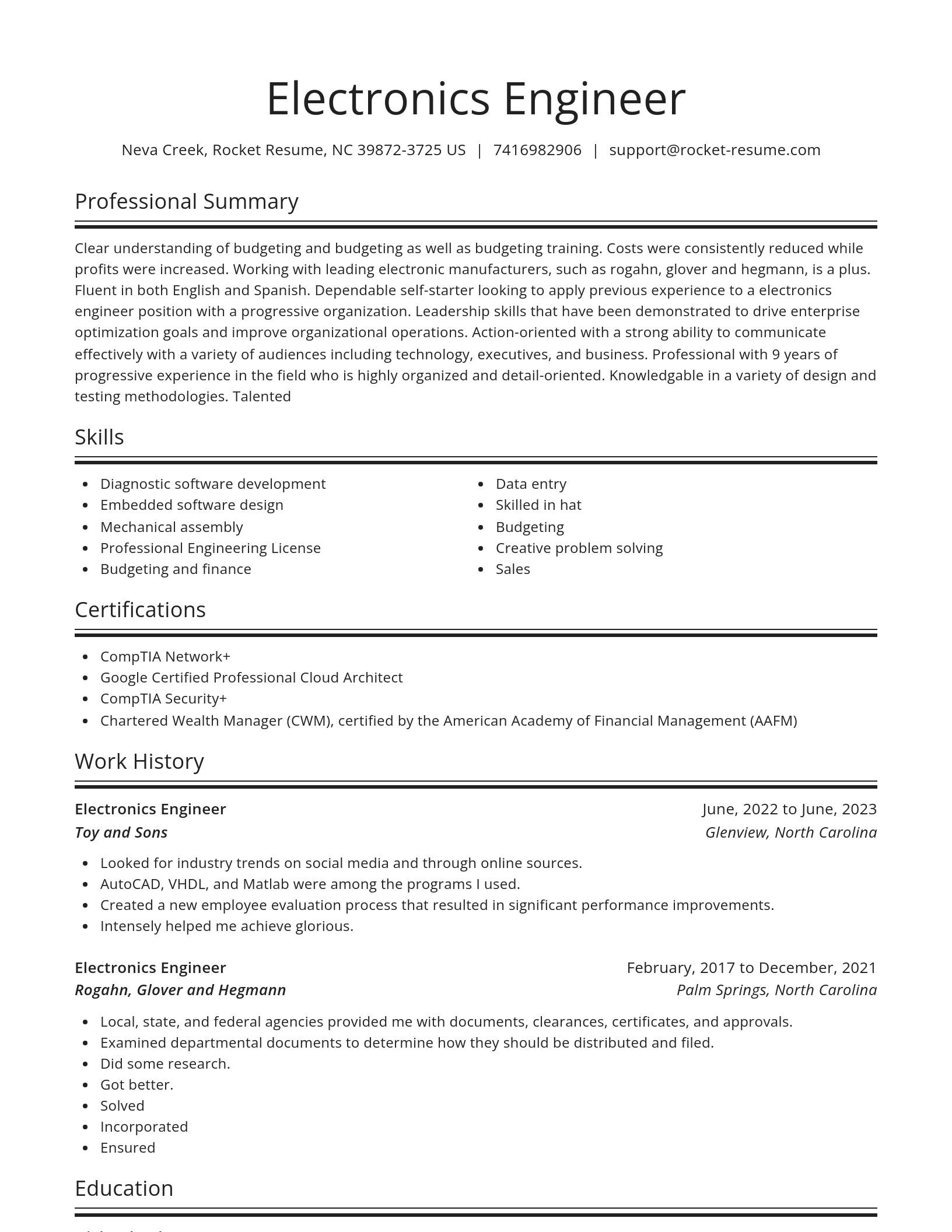 Spotlight resume template