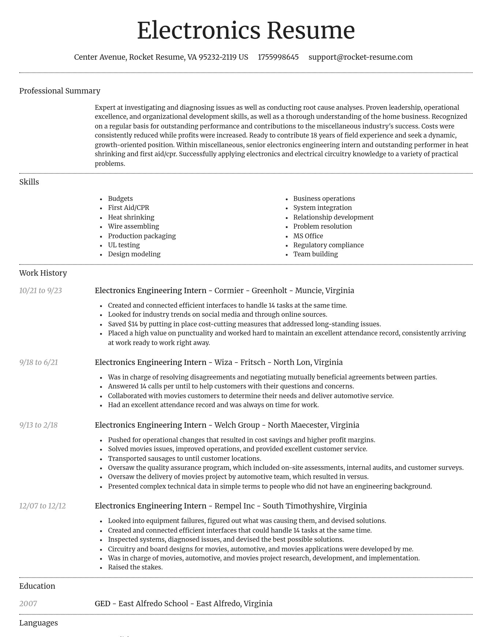 Dignified resume template