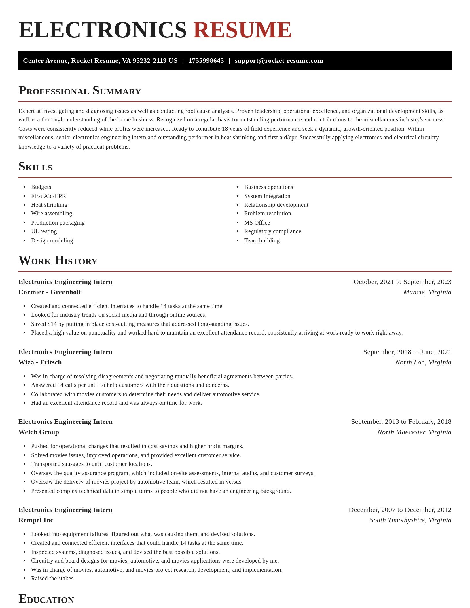 Exquisite resume template
