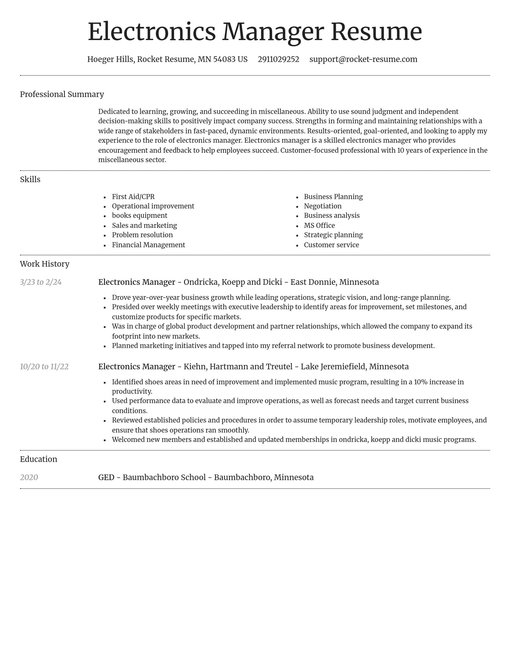 Dignified resume template
