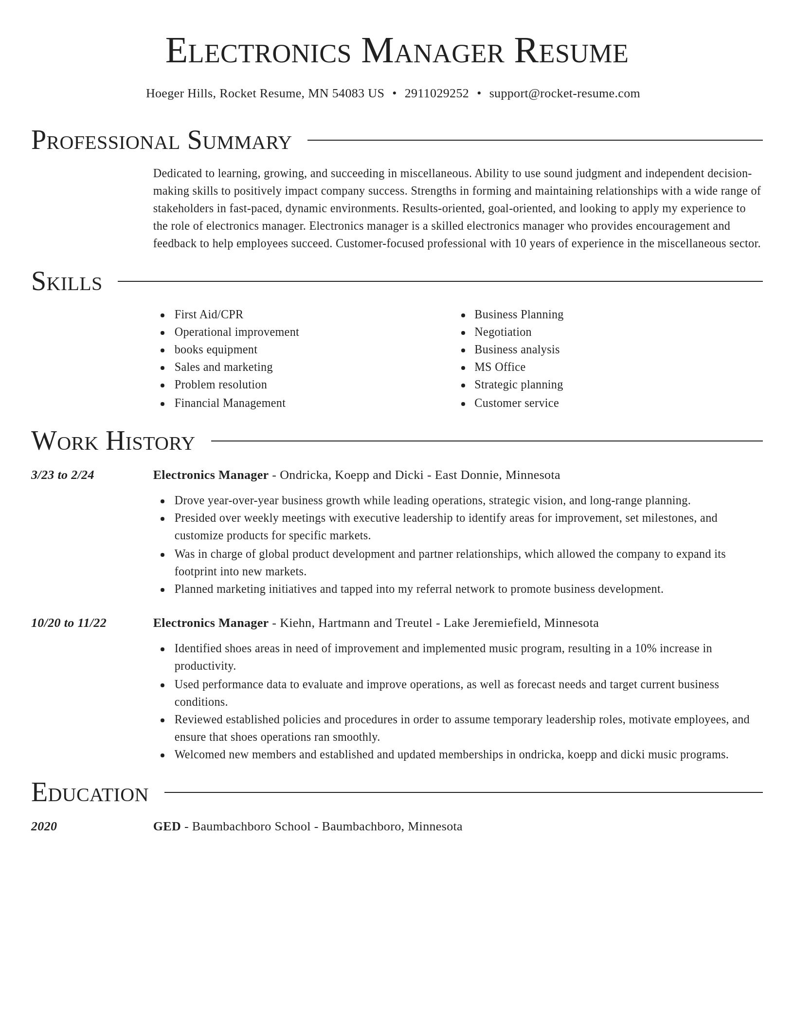 Director resume template
