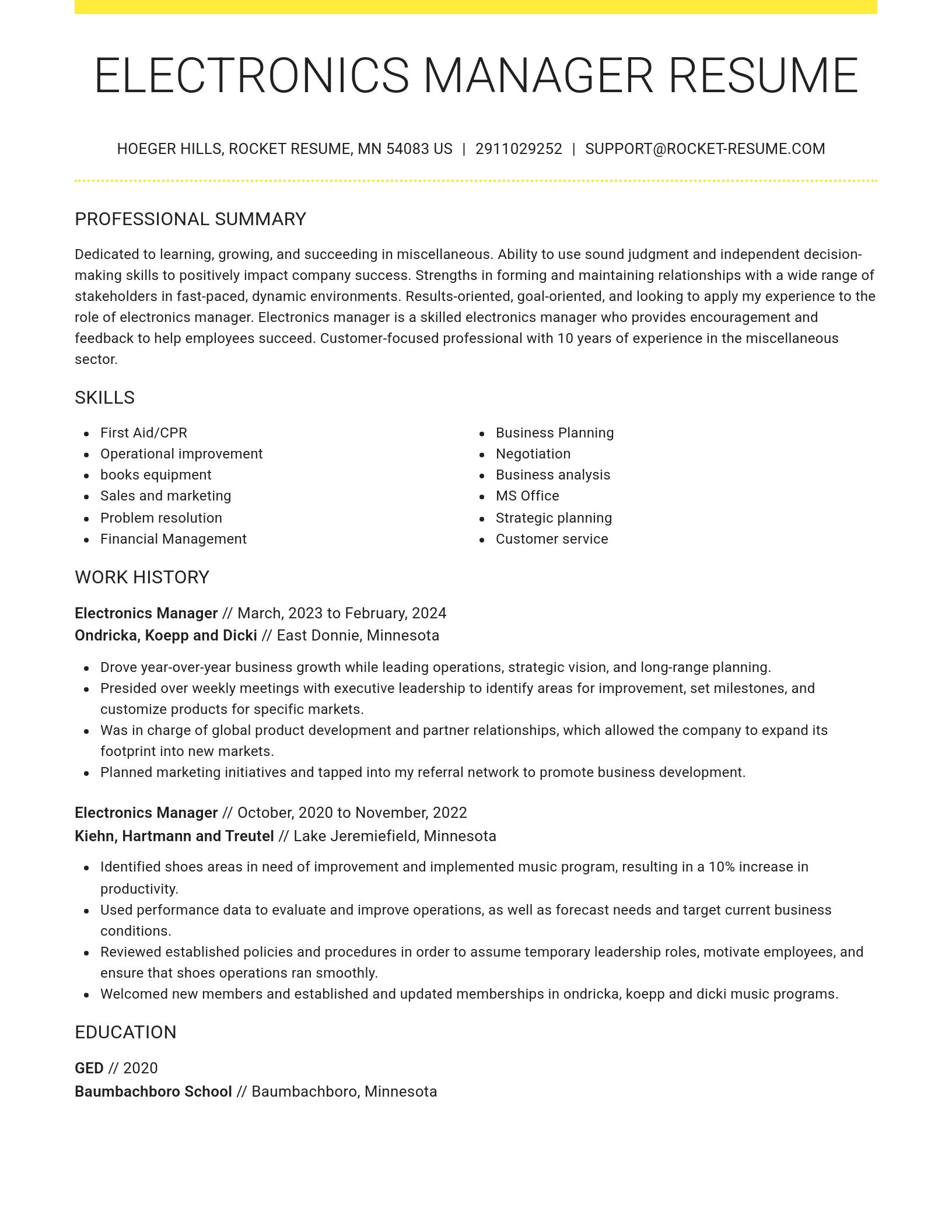 Grand resume template