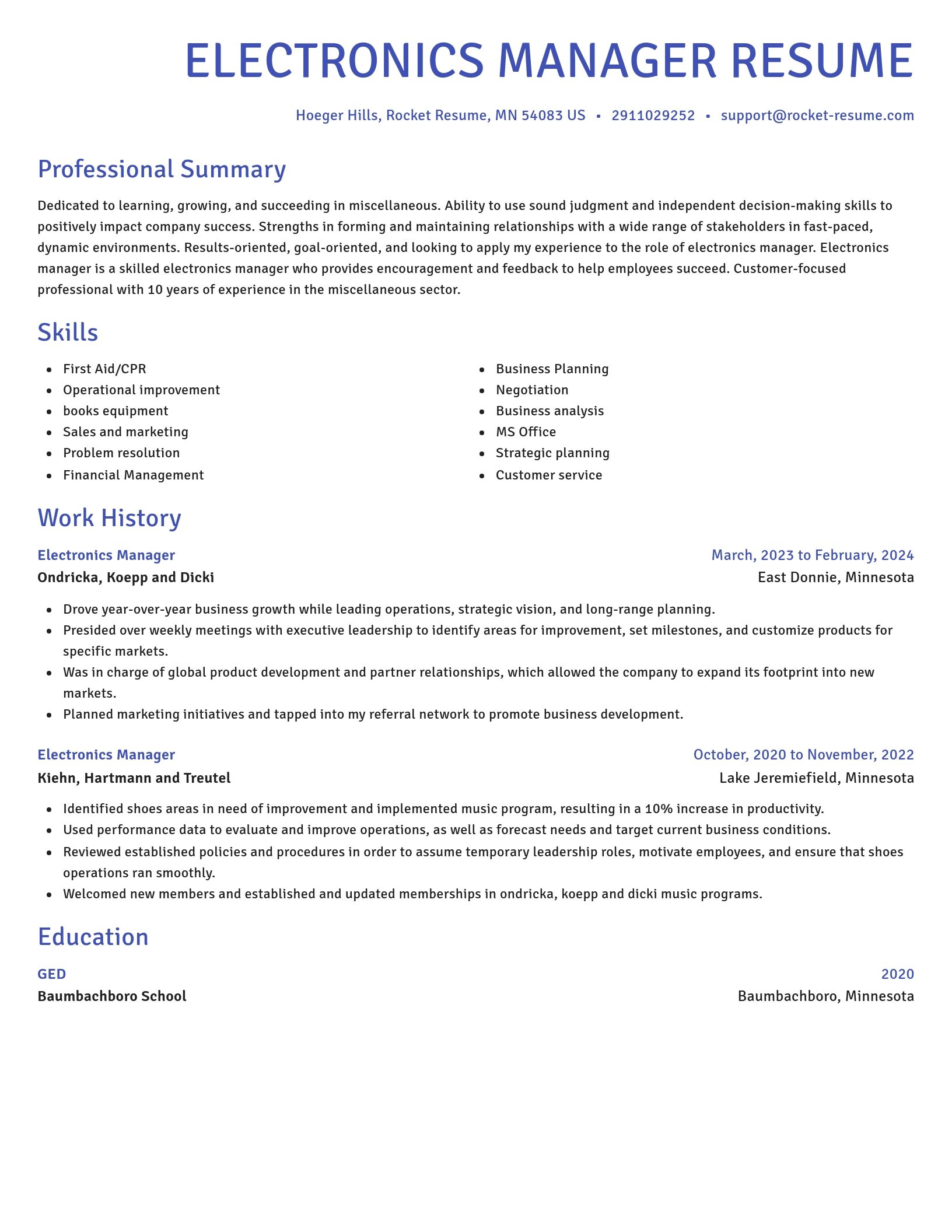 Novel resume template