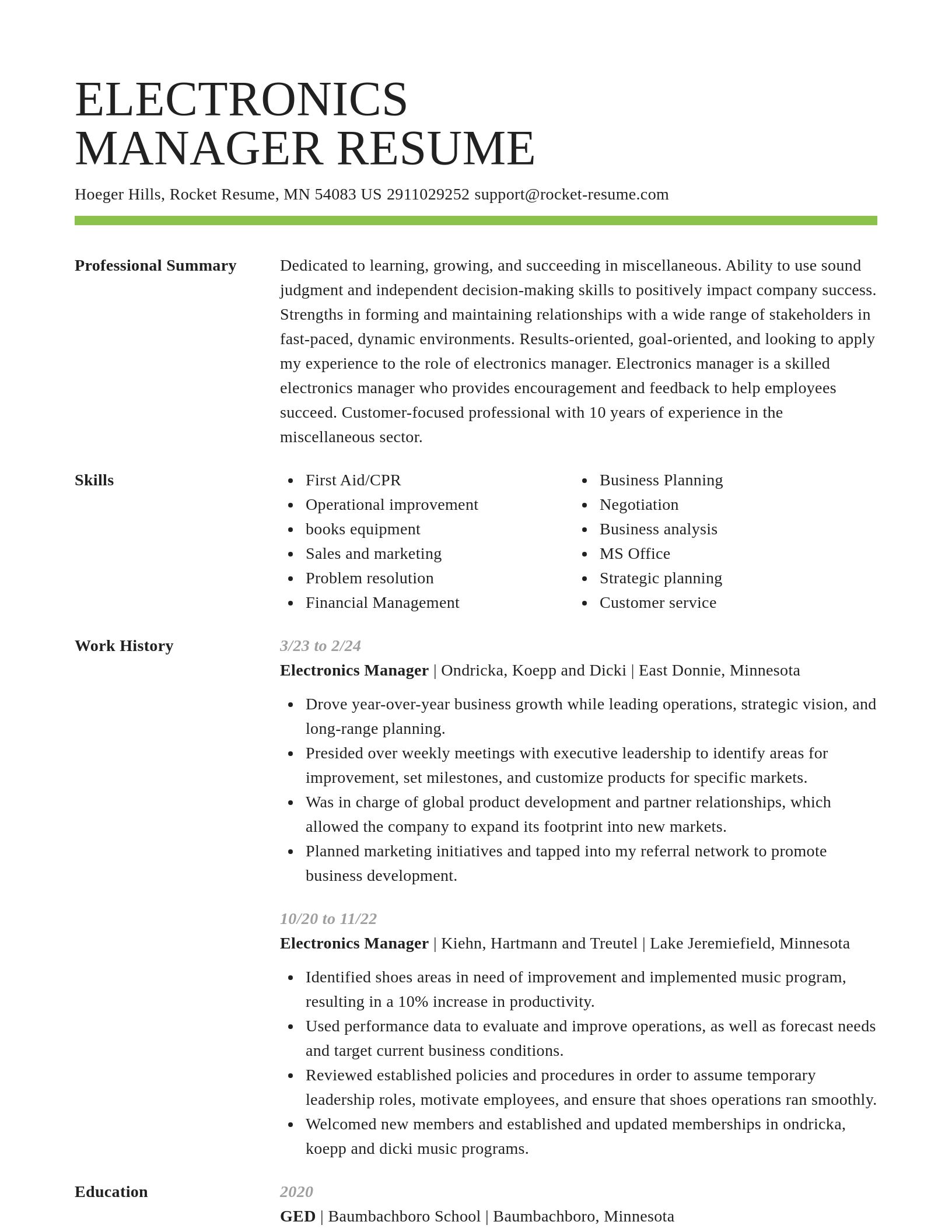 Smart resume template