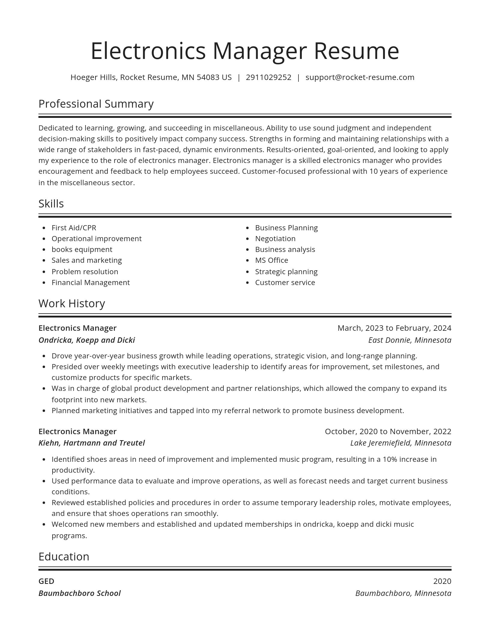 Spotlight resume template