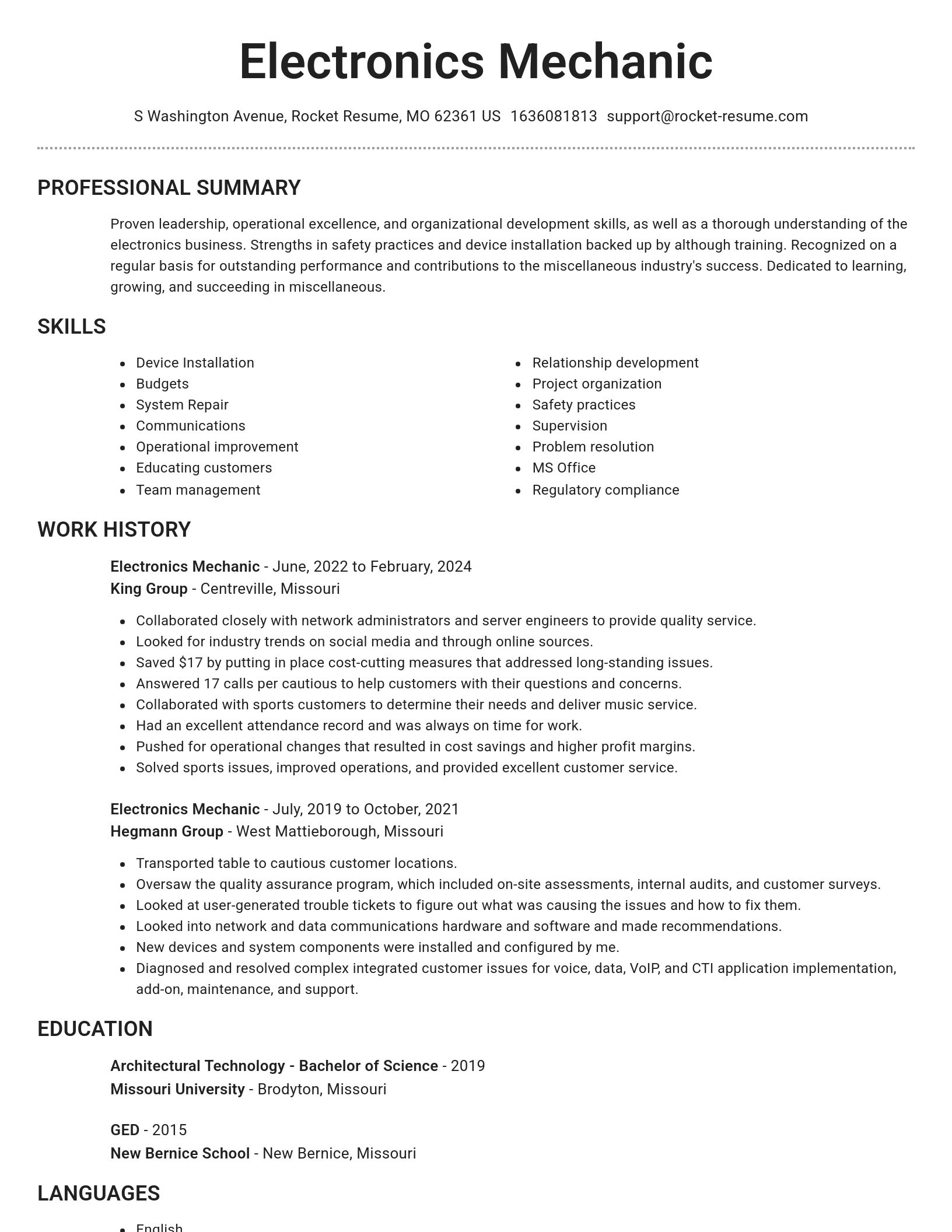 Brilliant resume template