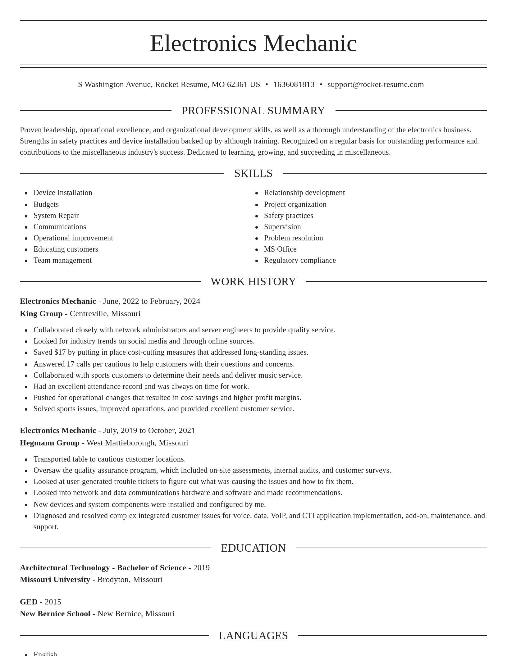 Elegant resume template