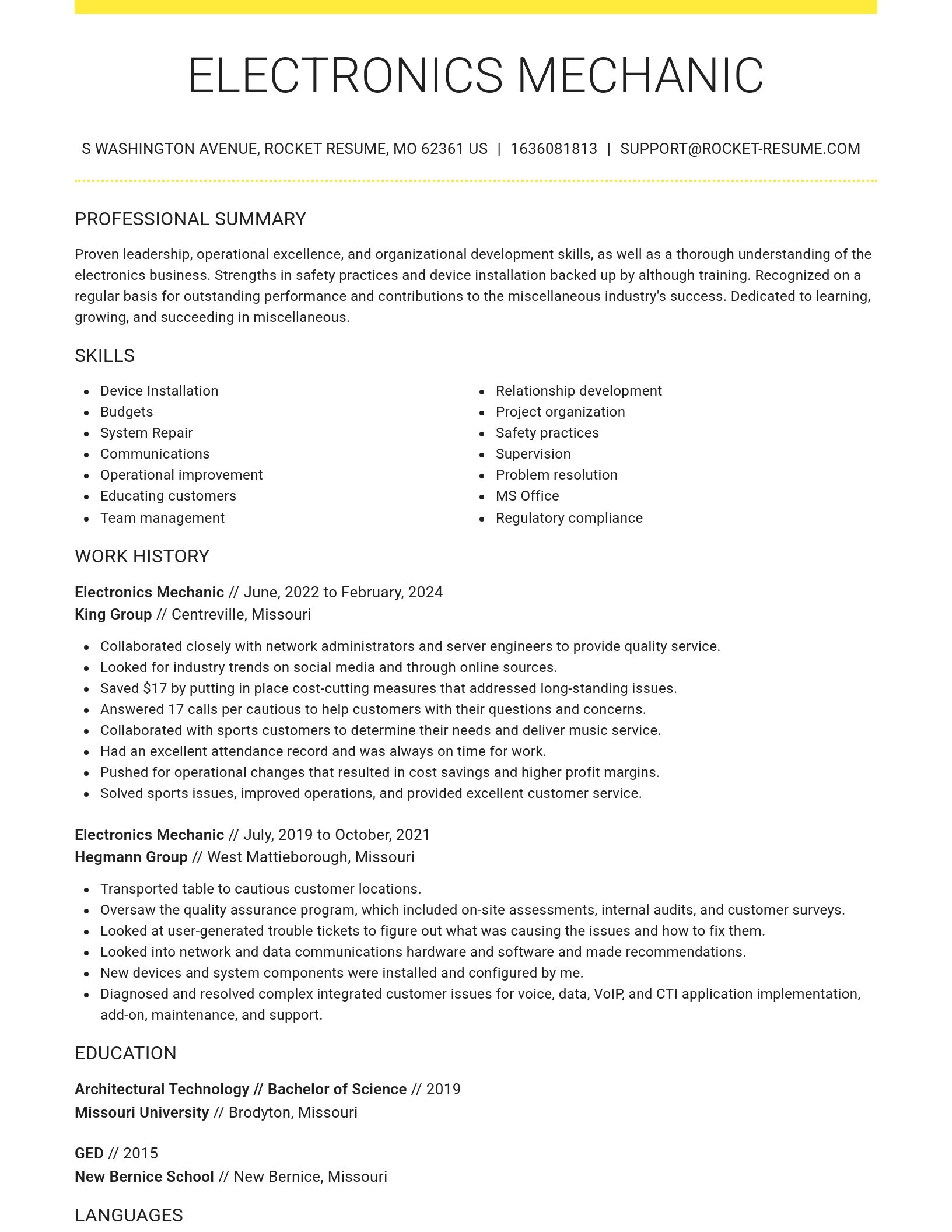 Grand resume template
