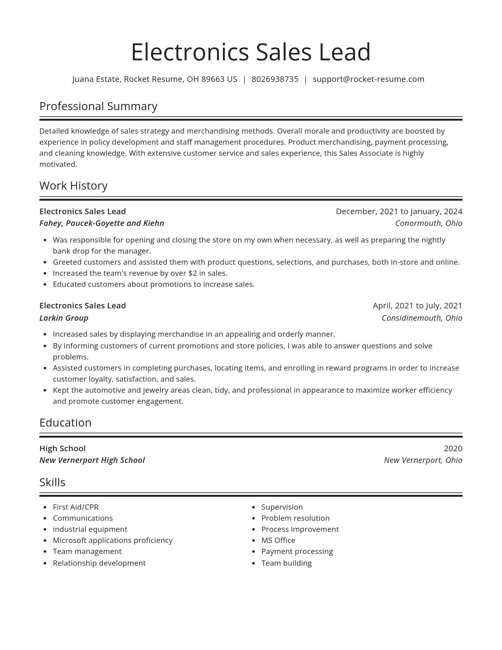 Spotlight resume template